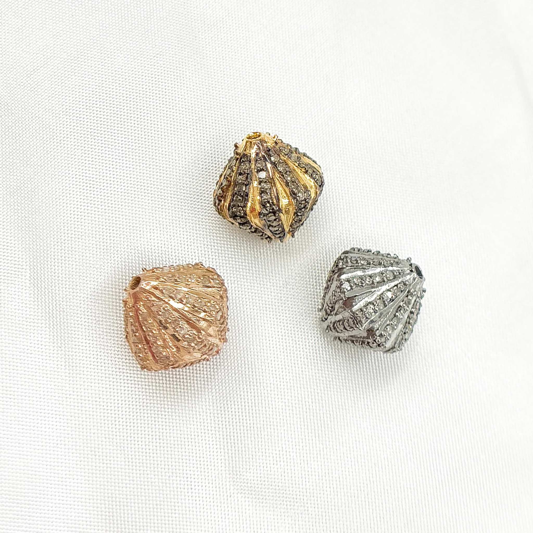 DC599. Diamond & Sterling Silver Rhombus Shape Bead - Image 8