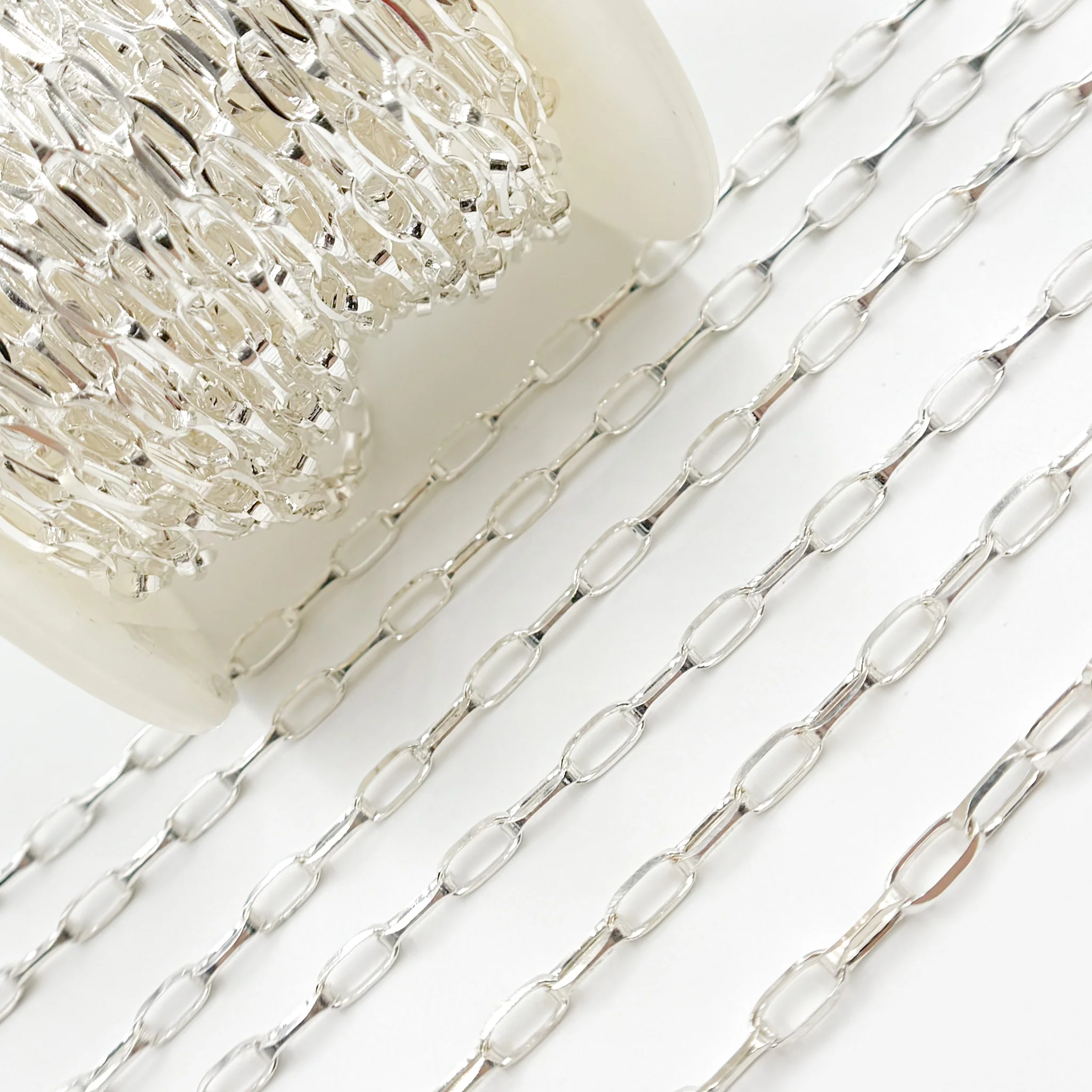 Y53SS. Sterling Silver Diamond Cut Oval Cable Chain - Image 5