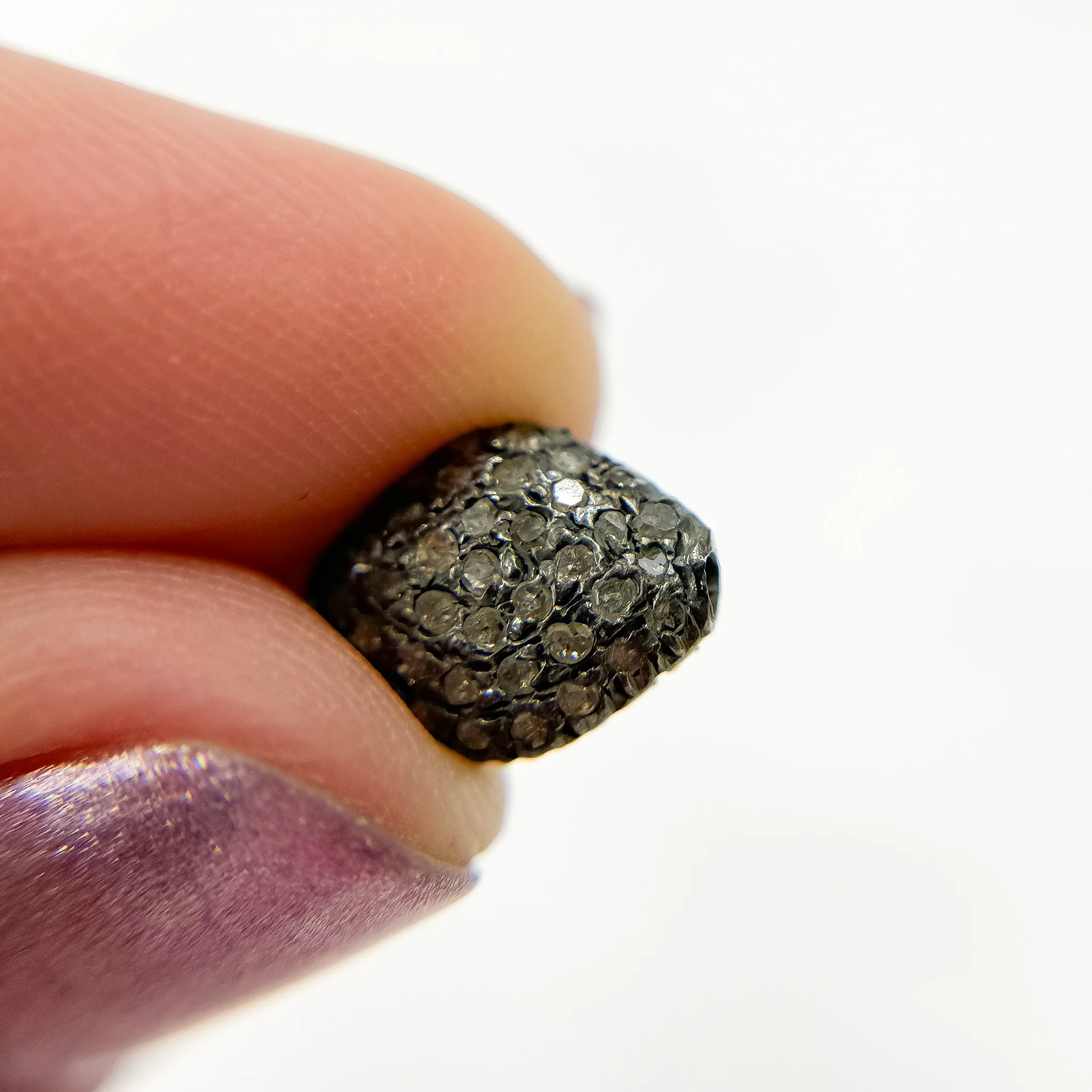 DC832. Diamond & Sterling Silver Rhombus Shape Bead - Image 5