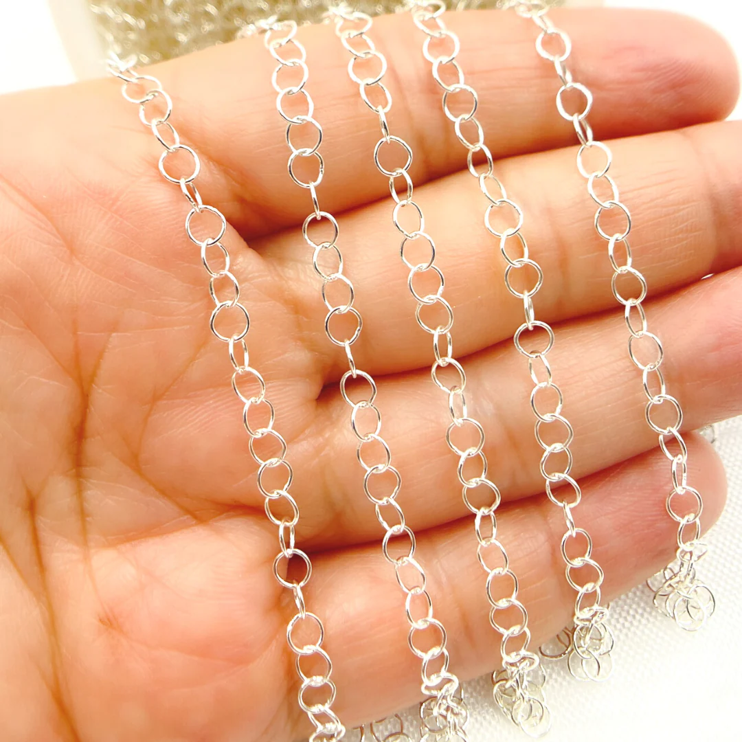 678SS. 925 Sterling Silver Round Link Chain