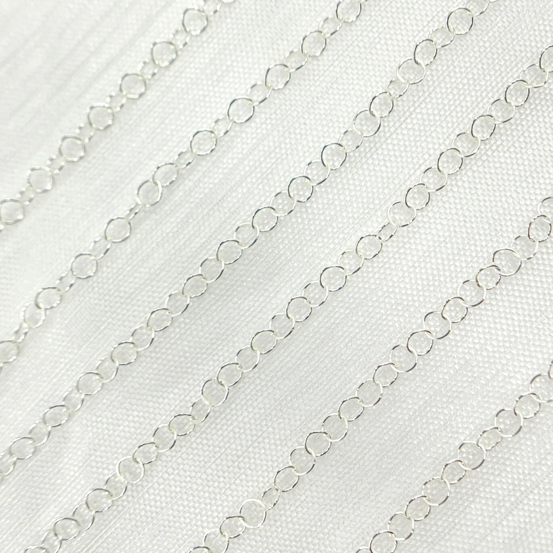 678SS. 925 Sterling Silver Round Link Chain - Image 2