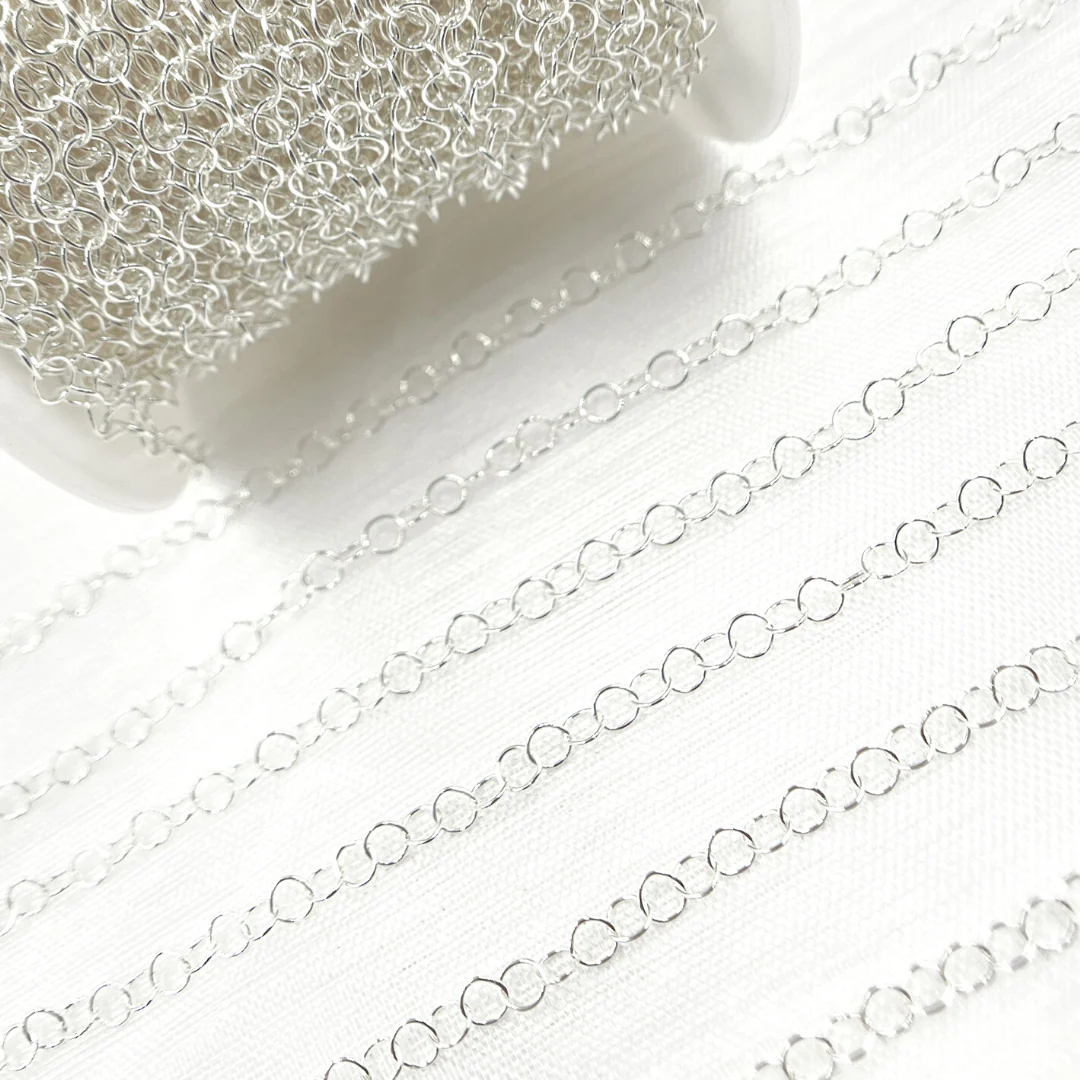 678SS. 925 Sterling Silver Round Link Chain - Image 3