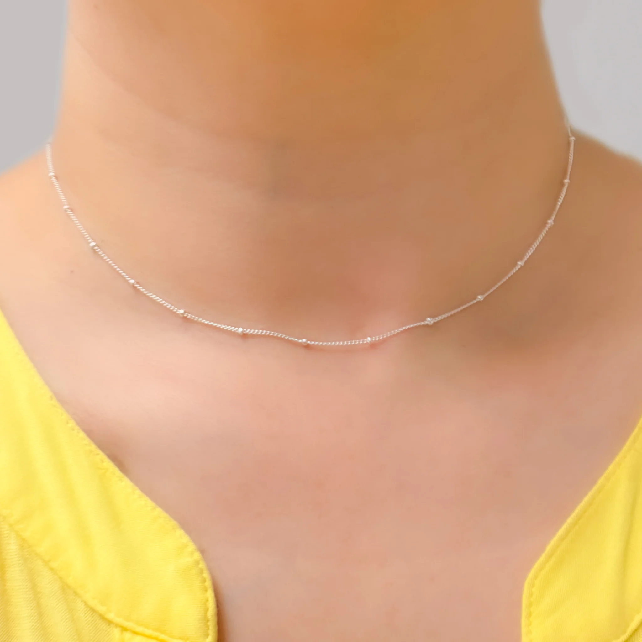 444SSN. Sterling Silver Satellite Necklace - Image 2