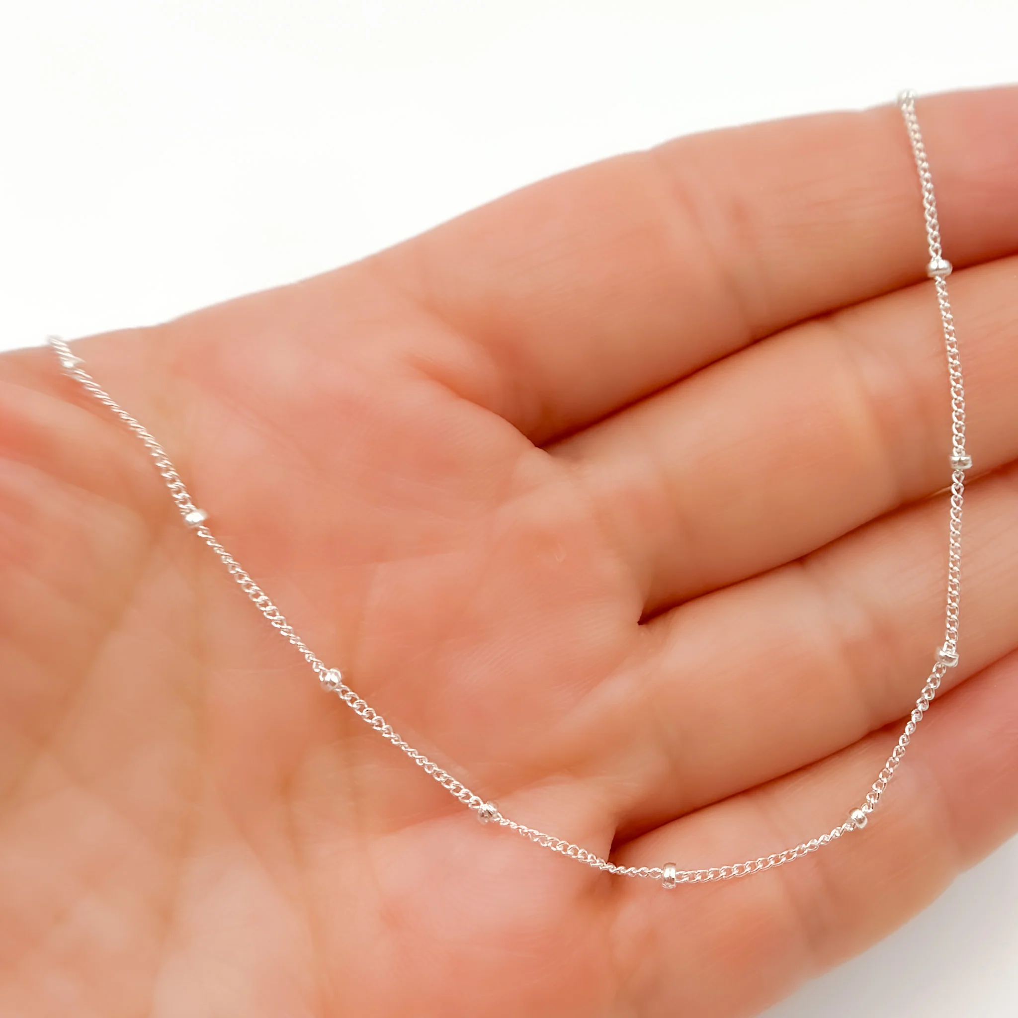 444SSN. Sterling Silver Satellite Necklace - Image 3