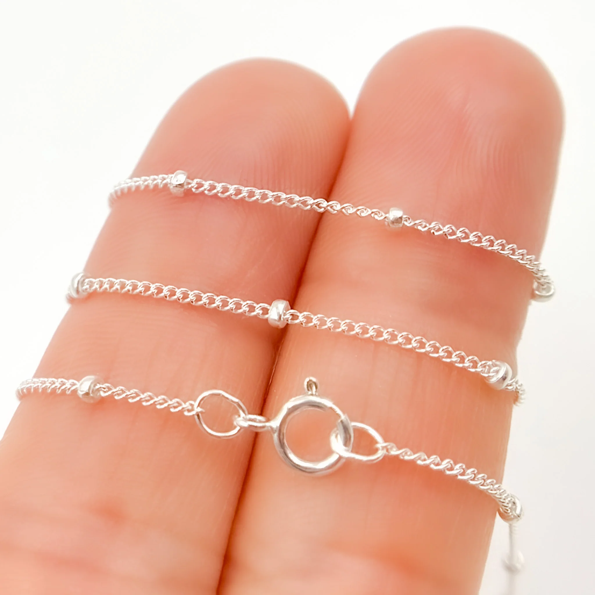 444SSN. Sterling Silver Satellite Necklace - Image 4