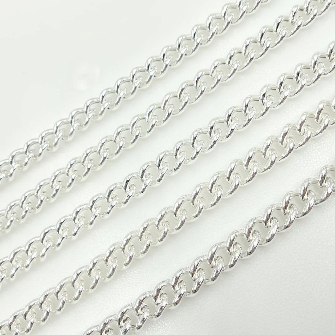 Y5SS. Sterling Silver Smooth Curb Link Chain - Image 3