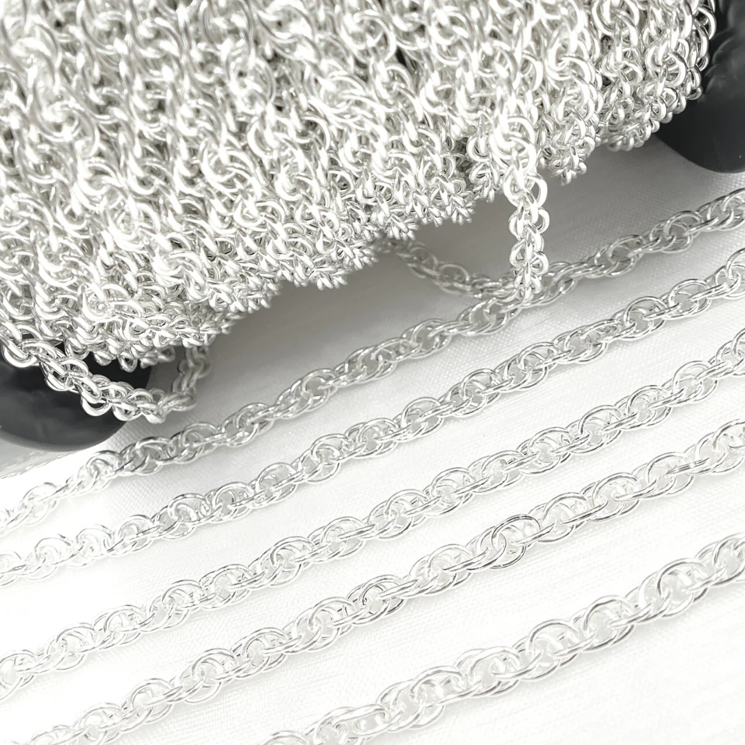 Y104SS. 925 Sterling Silver Hollow Rope Chain - Image 6