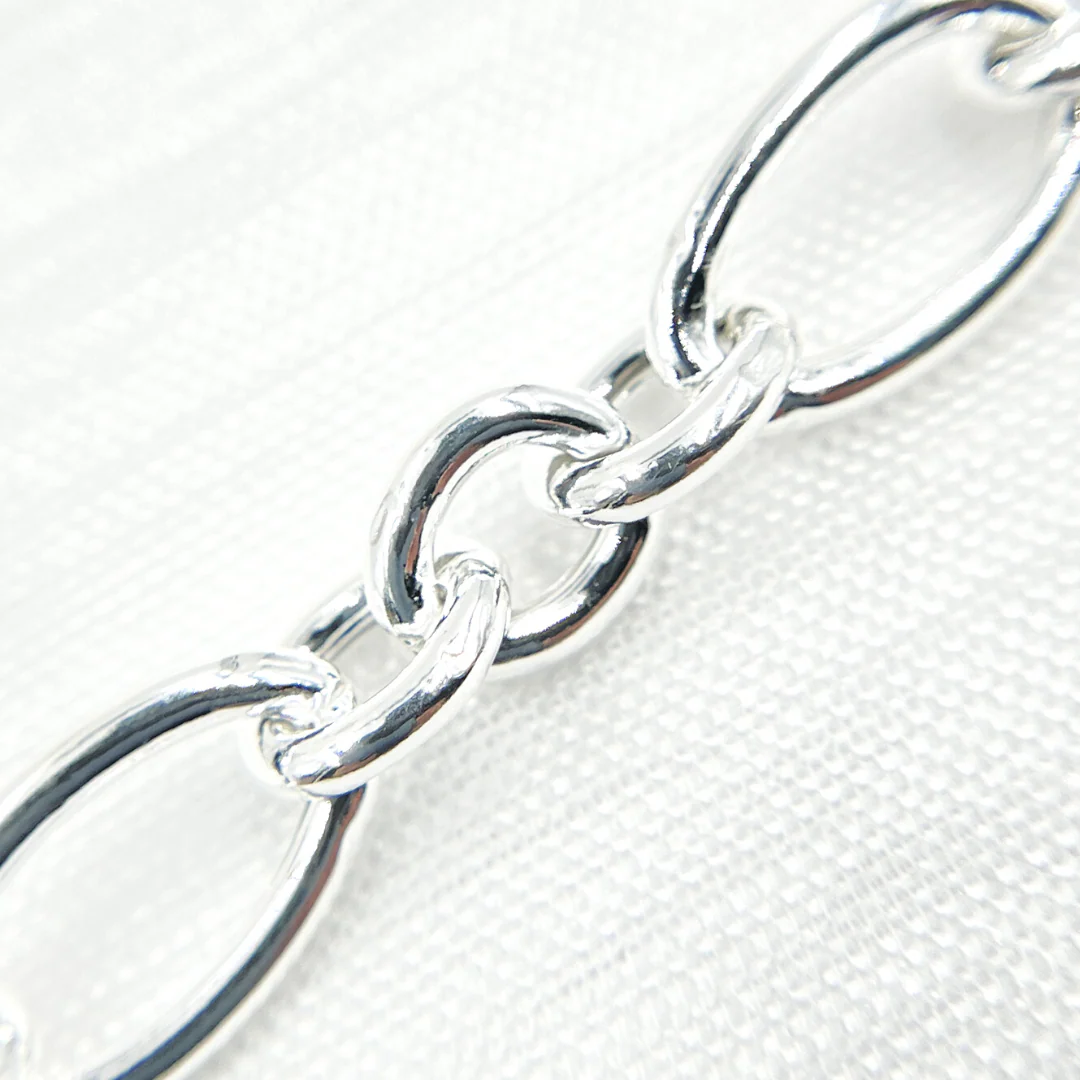 V171SS. 925 Sterling Silver Smooth Oval and Round Link Chain - Image 4