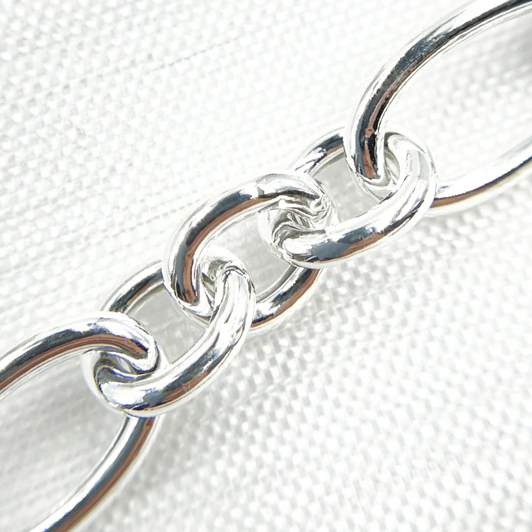 V171SS. 925 Sterling Silver Smooth Oval and Round Link Chain - Image 6