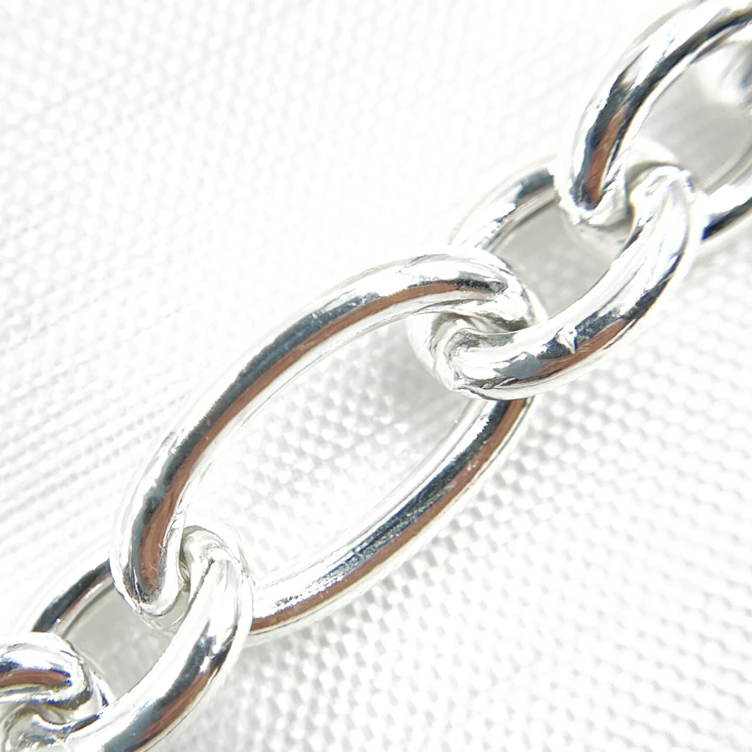 V172SS. Sterling Silver Smooth Oval and Round Link Chain - Image 3