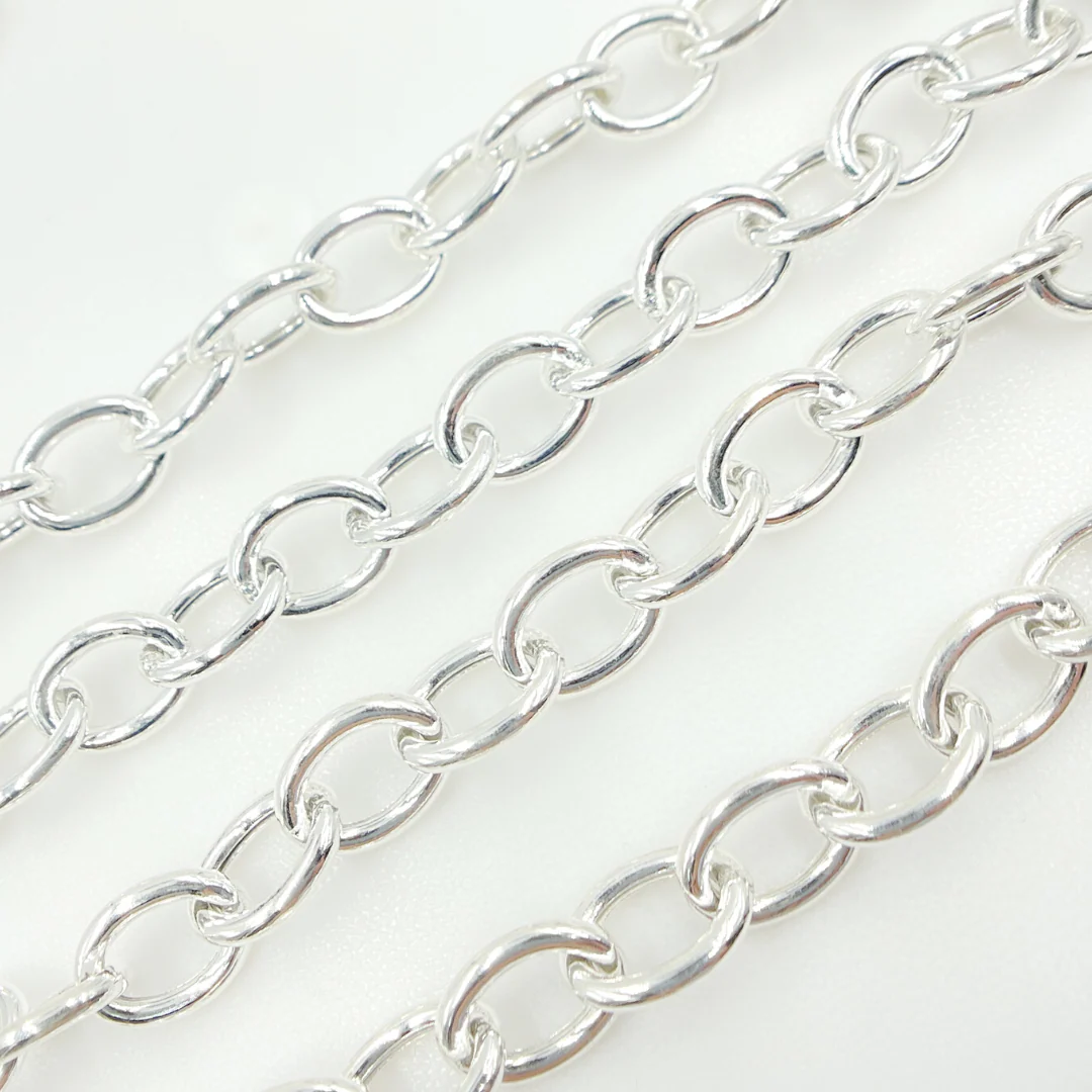 Y89SS. Sterling Silver Smooth Oval Hollow Link Chain - Image 3