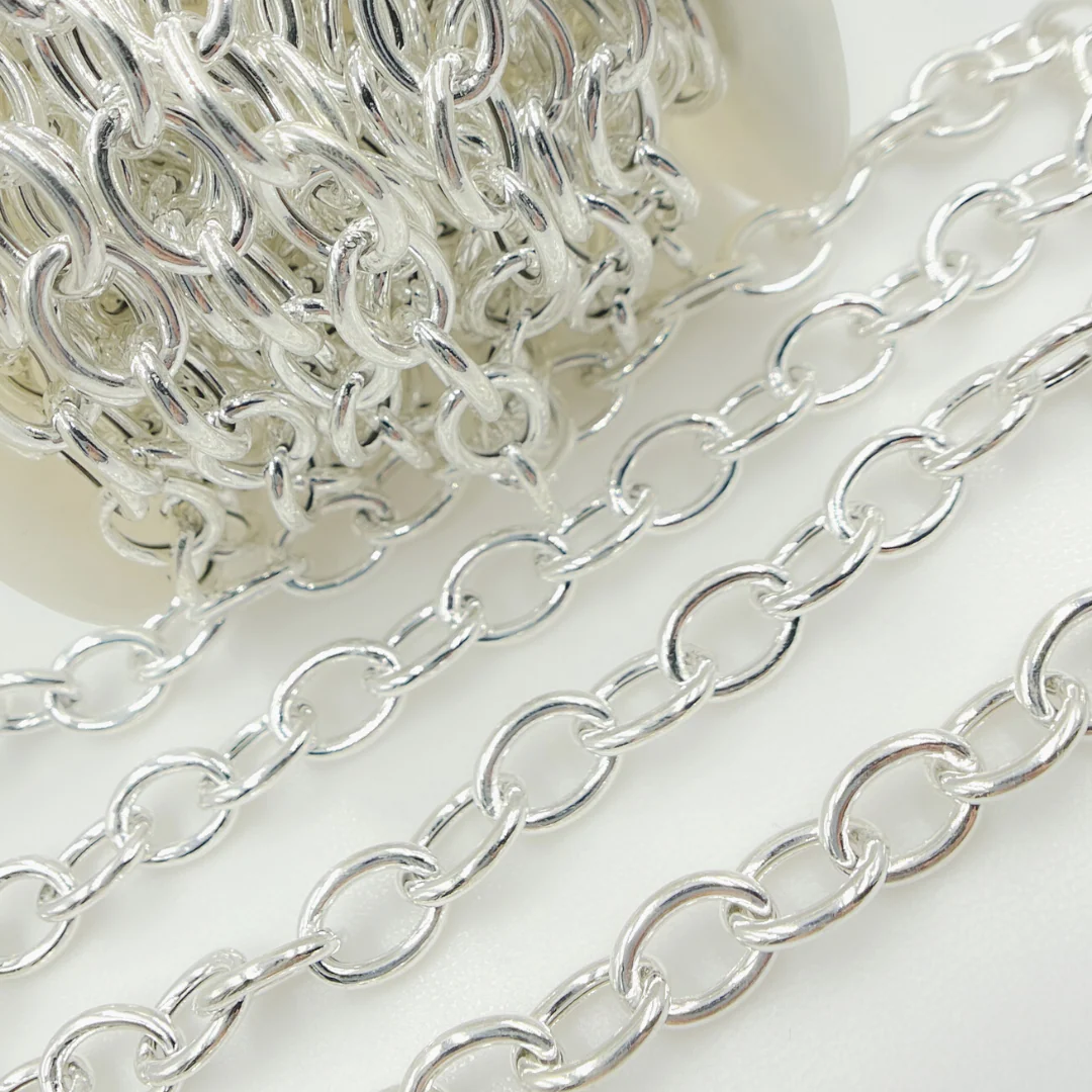 Y89SS. Sterling Silver Smooth Oval Hollow Link Chain - Image 4