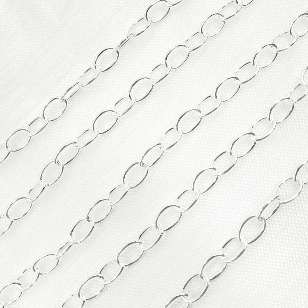 V193SS. 925 Sterling Silver Smooth Oval Link Chain - Image 4