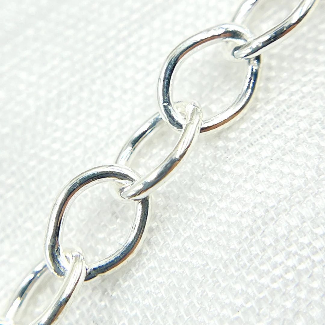 V194SS. Sterling Silver Smooth Oval Link Chain - Image 3