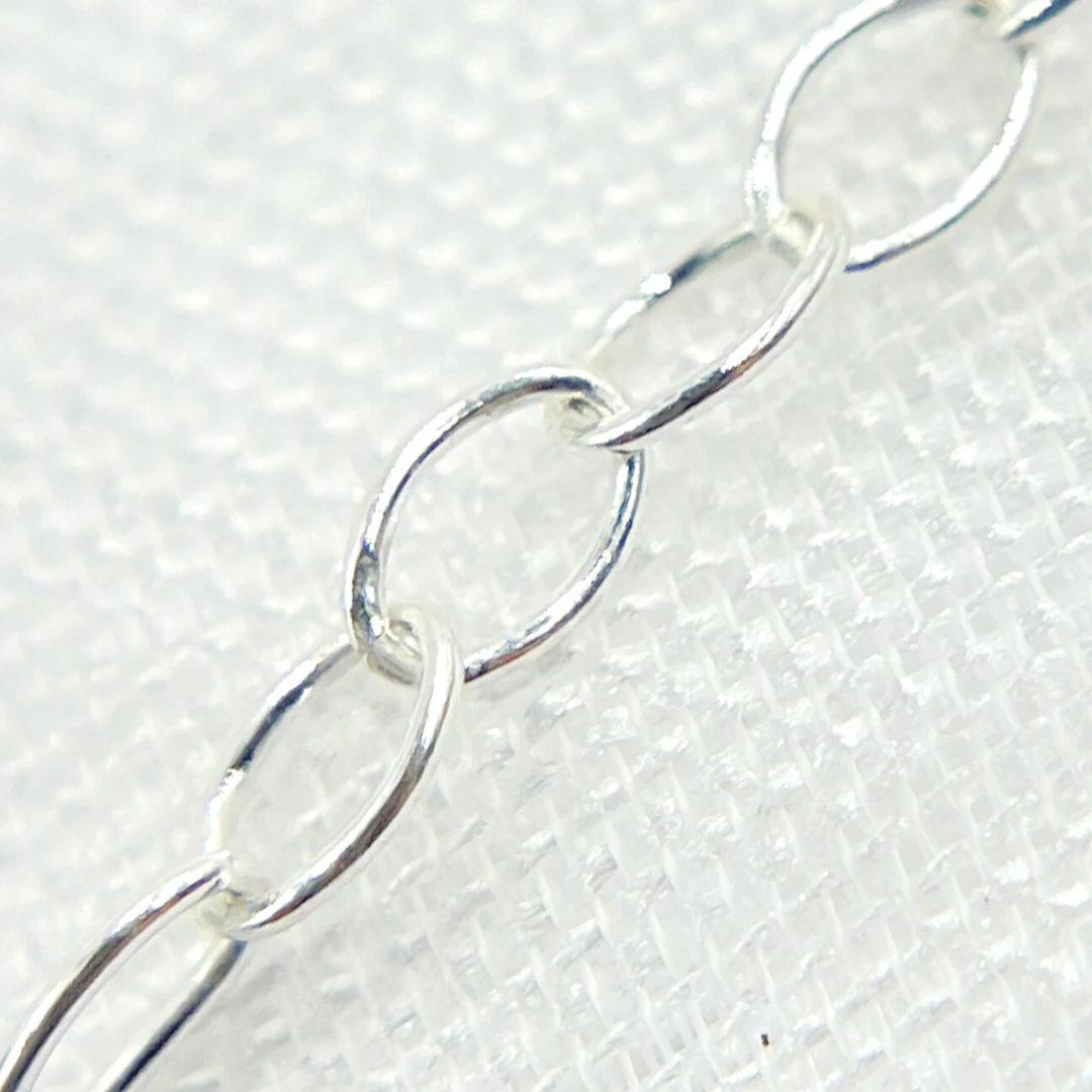 V198SS. Sterling Silver Smooth Oval Link Chain - Image 3