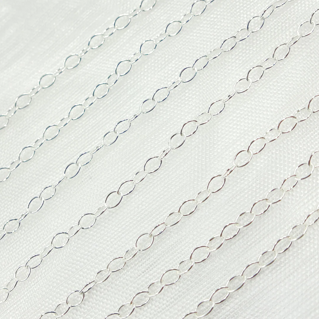 V198SS. Sterling Silver Smooth Oval Link Chain - Image 4