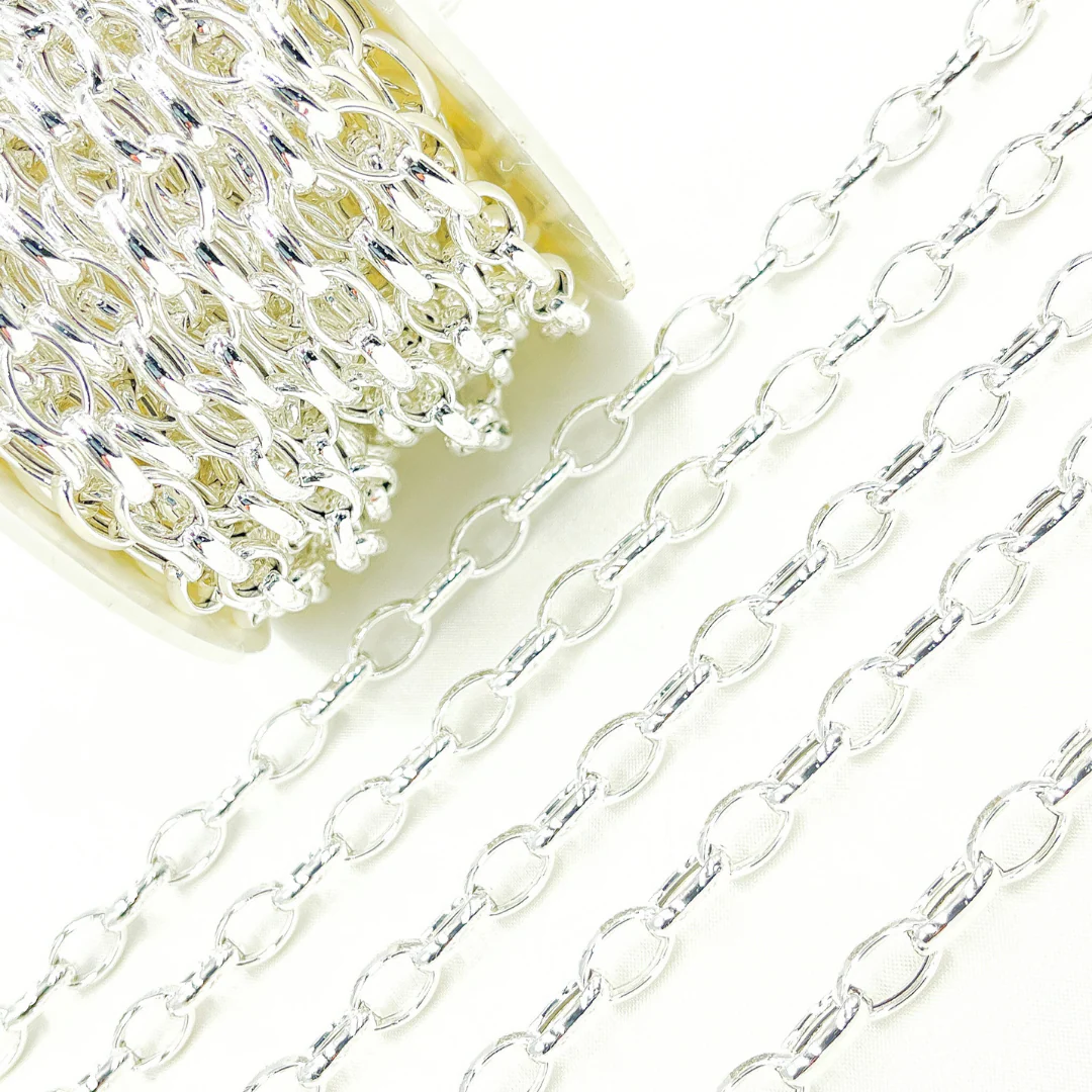V23SS. Sterling Silver Smooth Oval Link Chain - Image 5