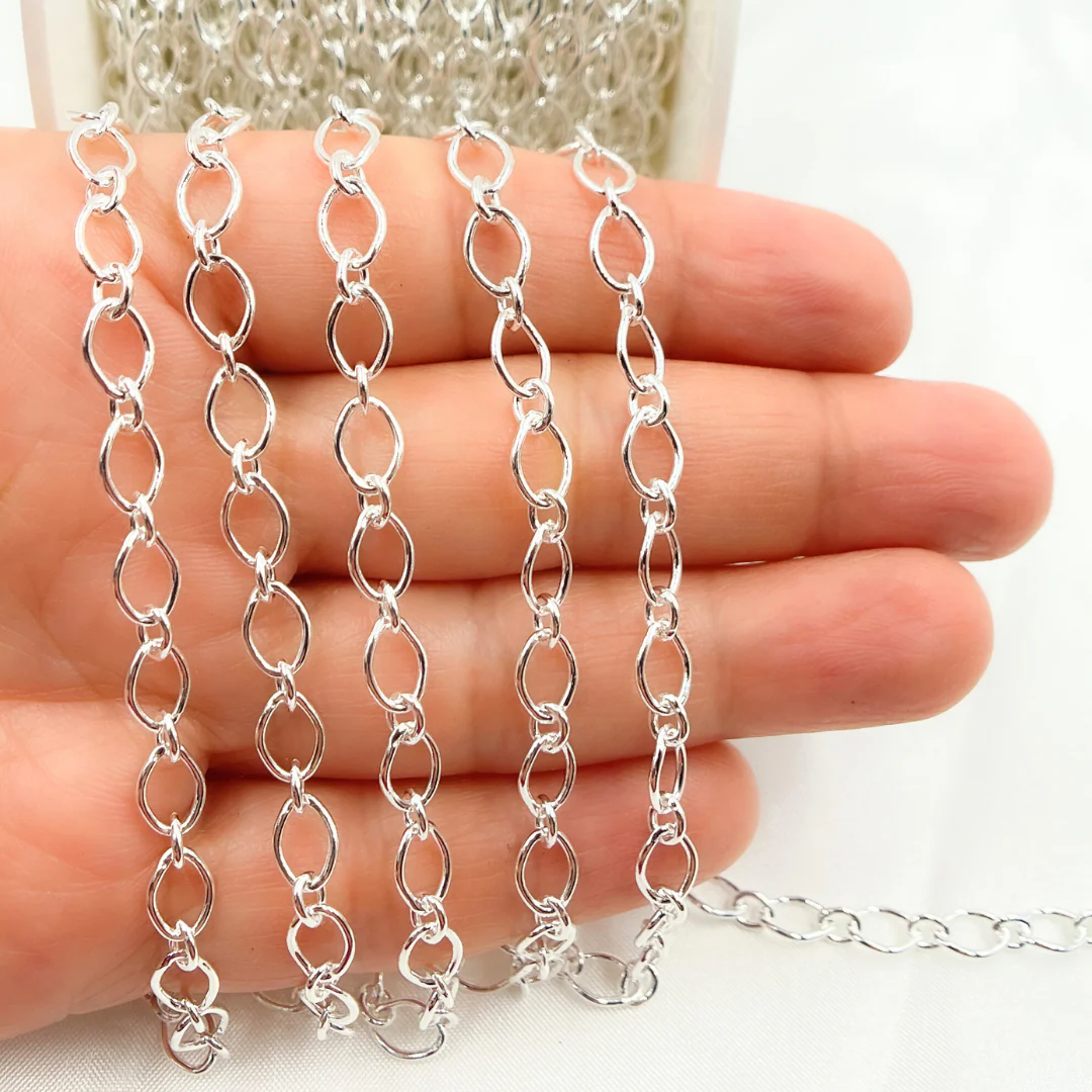V98SS. Sterling Silver Smooth Ova Link Chain - Image 2
