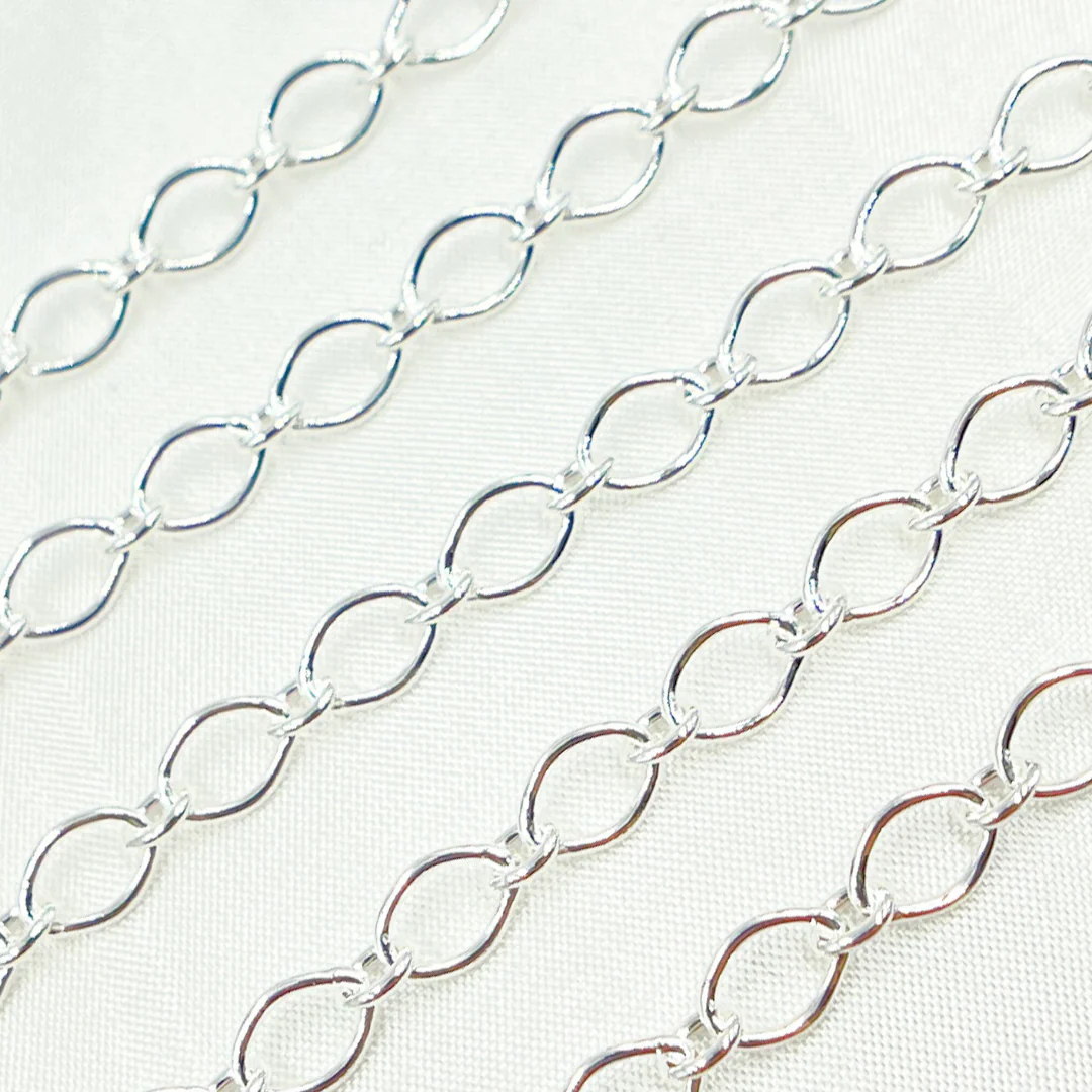 V98SS. Sterling Silver Smooth Ova Link Chain - Image 4