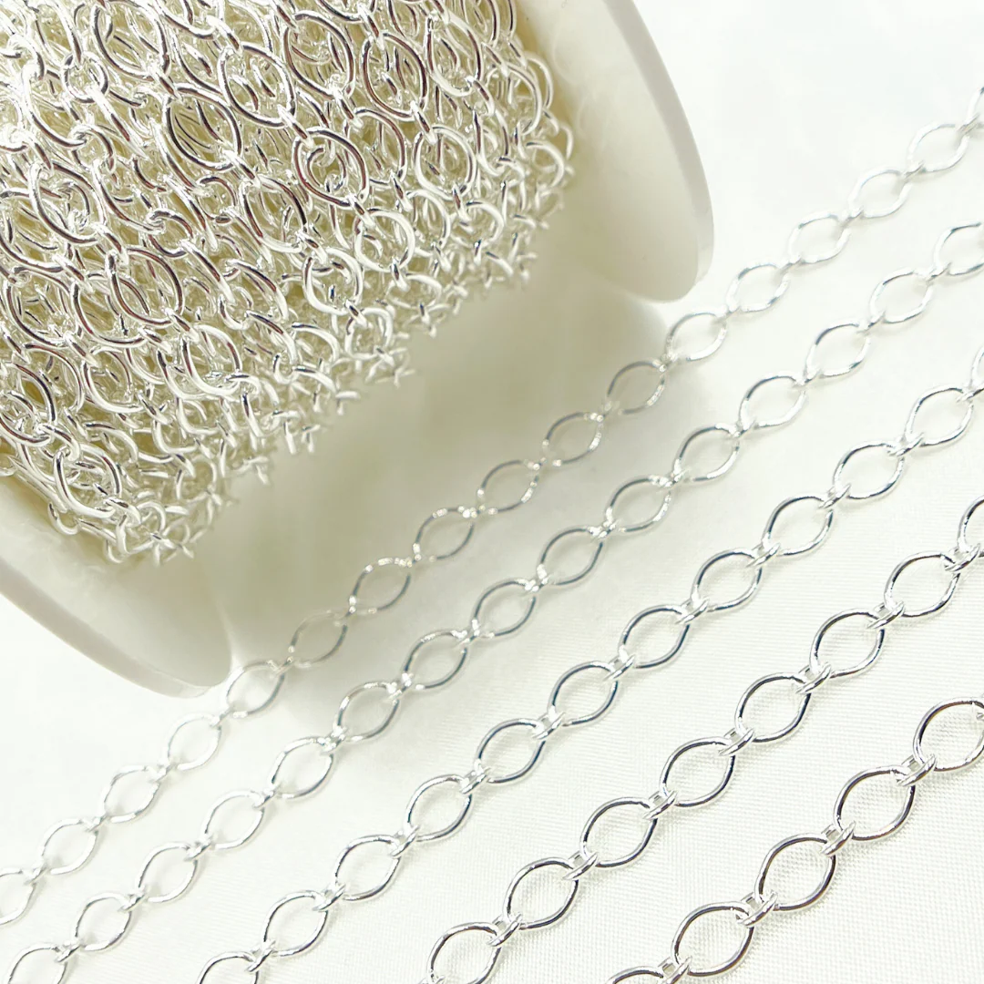 V98SS. Sterling Silver Smooth Ova Link Chain - Image 5