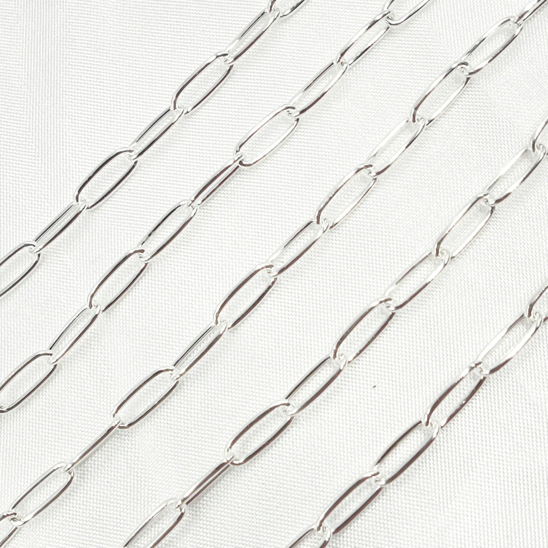 2903SS. 925 Sterling Silver Smooth Paperclip Chain - Image 4