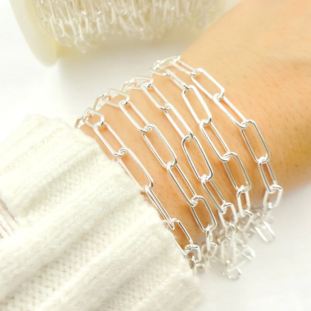 Y58SS. Sterling Silver Smooth Paperclip Link Chain - Image 6
