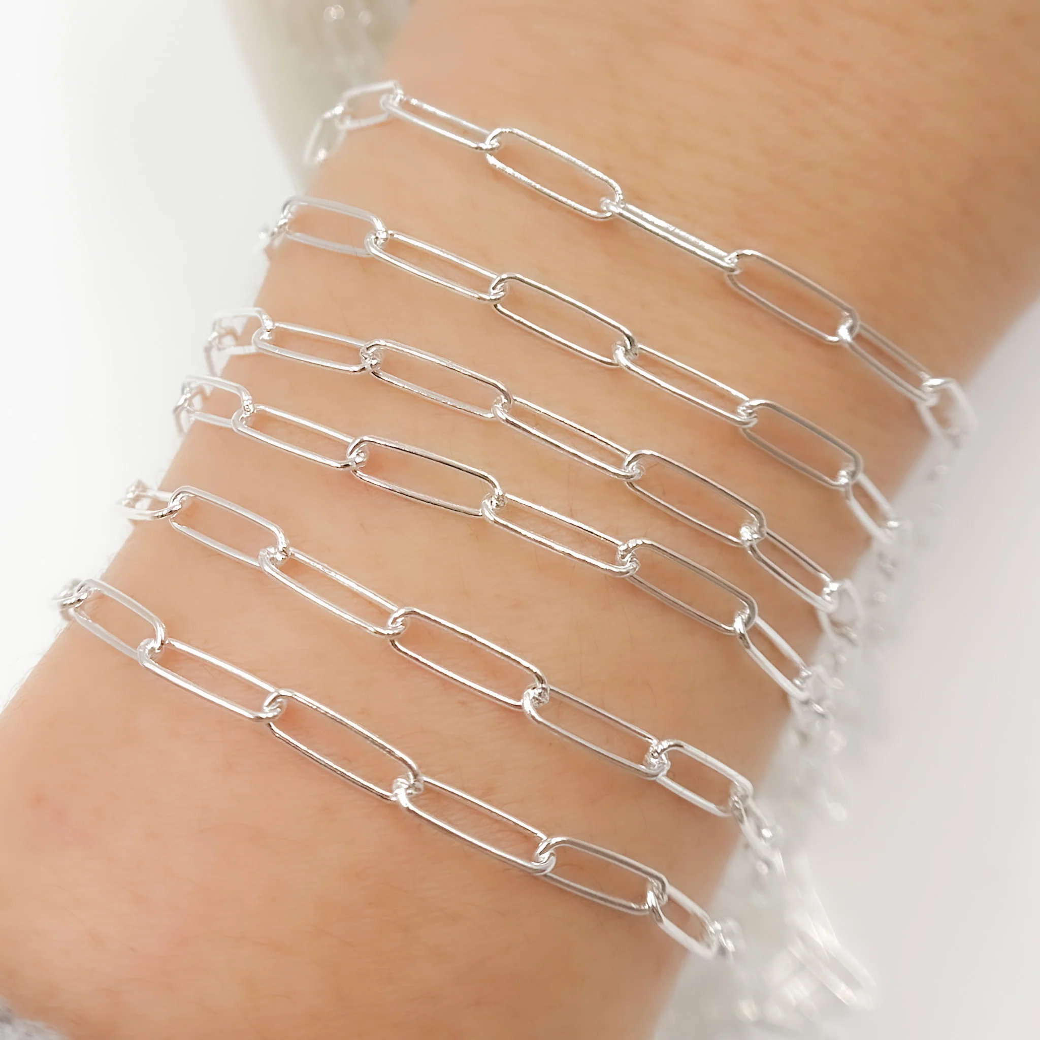 Y80SS. Sterling Silver Smooth Paperclip Chain