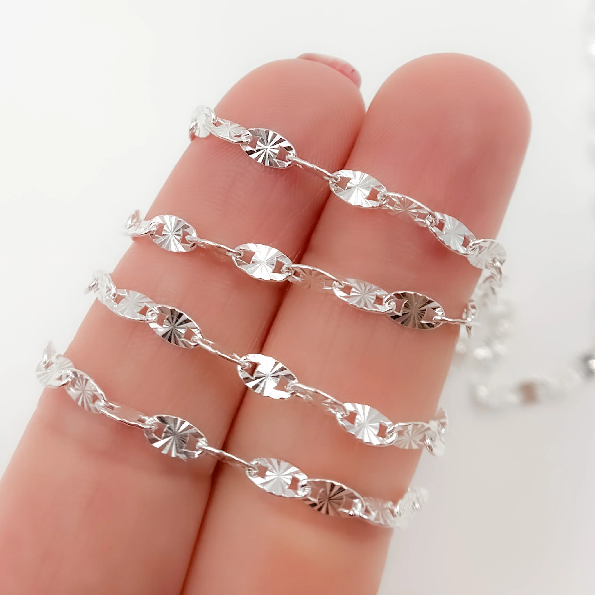 Z55SS. Sterling Silver Textured Marina Chain
