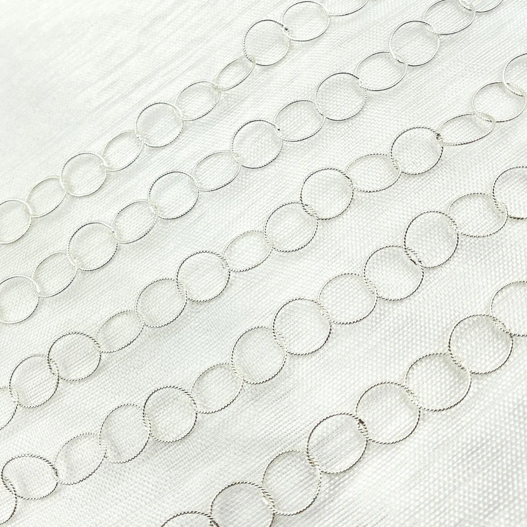 693TWSS. Sterling Silver Twisted Round Link Chain - Image 3