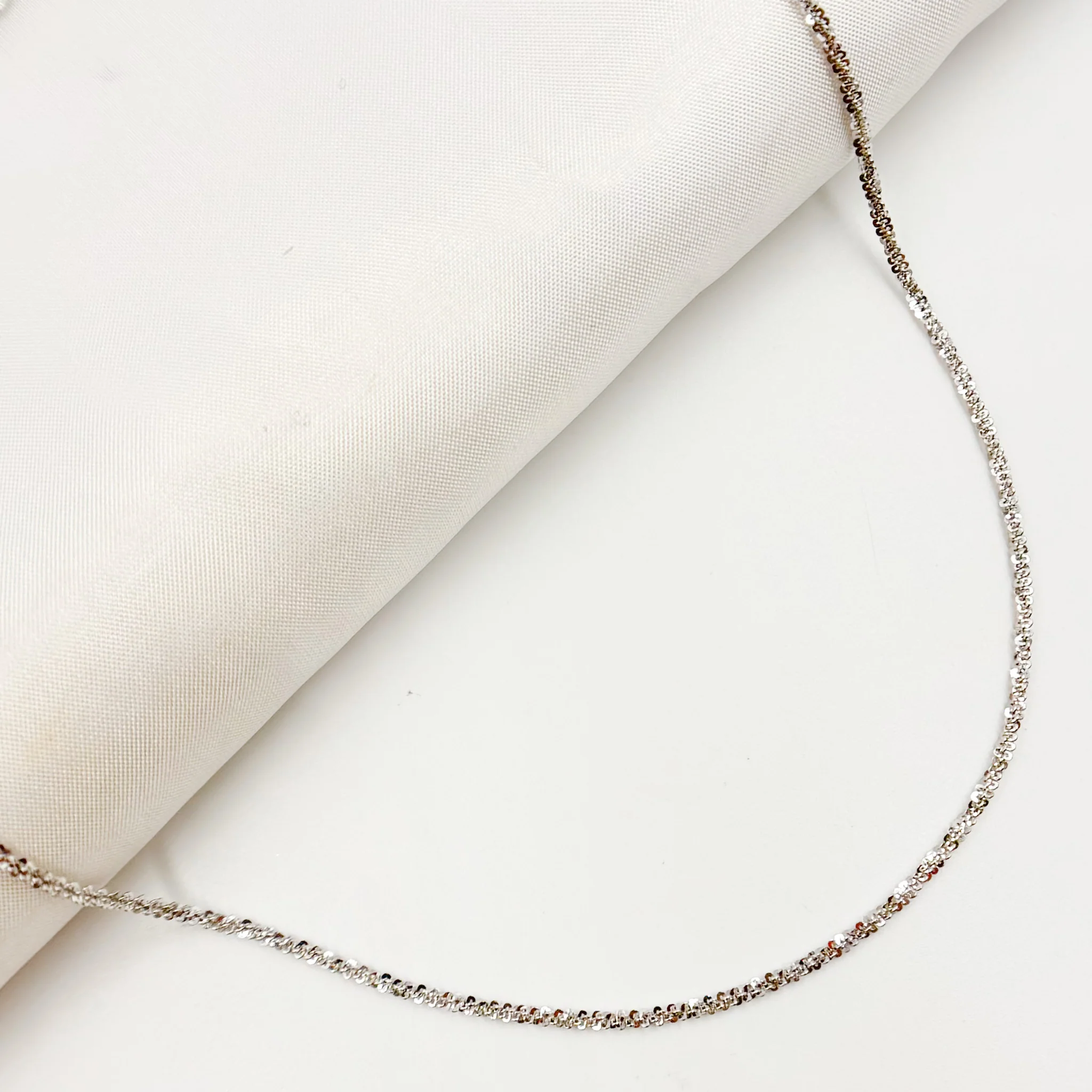 MAR30RH. Sterling Silver Sparkle Glitter Margarita Diamond Cut Necklace Chain. - Image 6