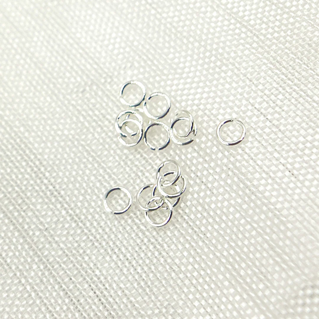 MFT040DE3.  3MM 26Gauge White Sterling Silver Open Jump Ring - Image 2