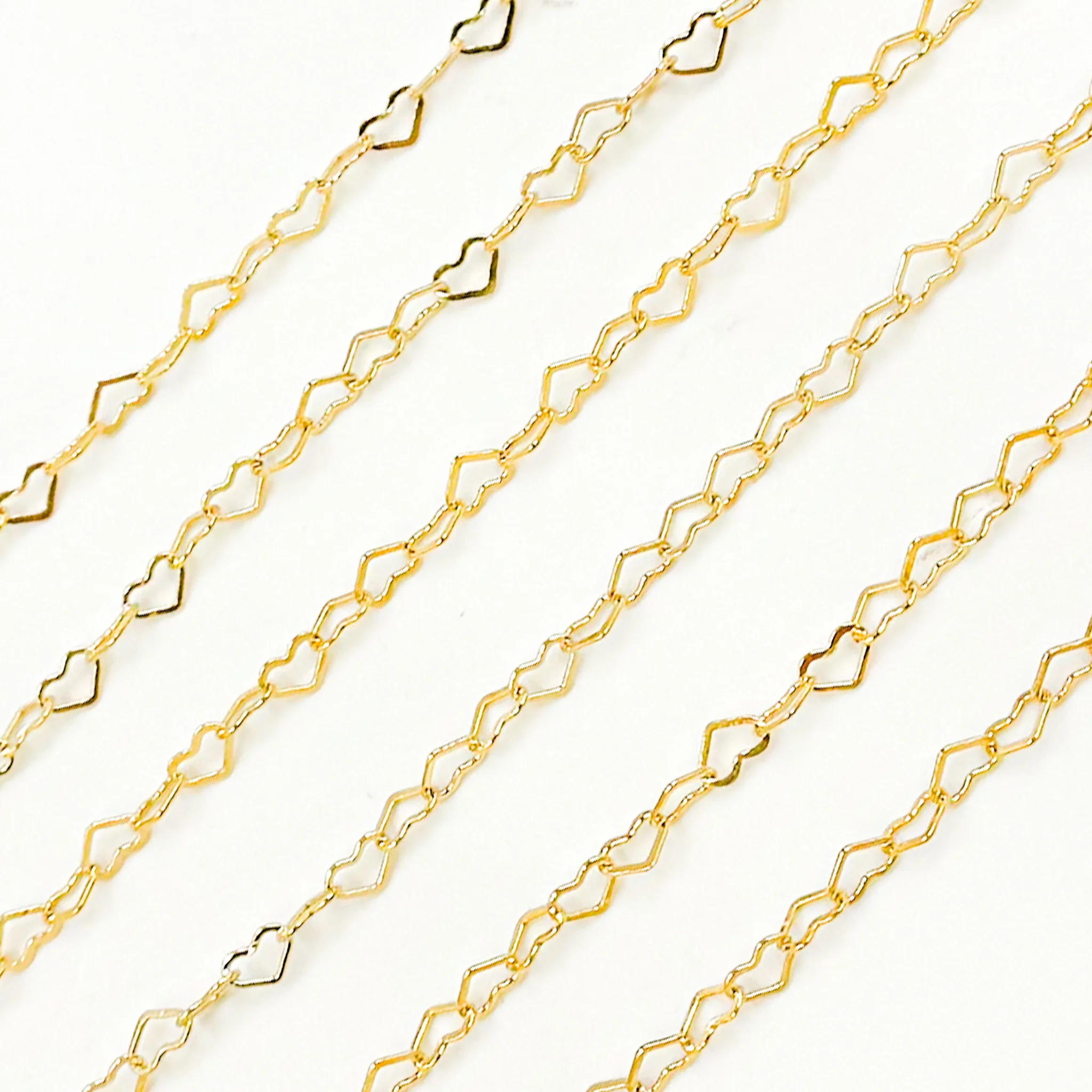 A35F/SPGF. 14K Gold Filled Flat Heart Link Chain - Image 3