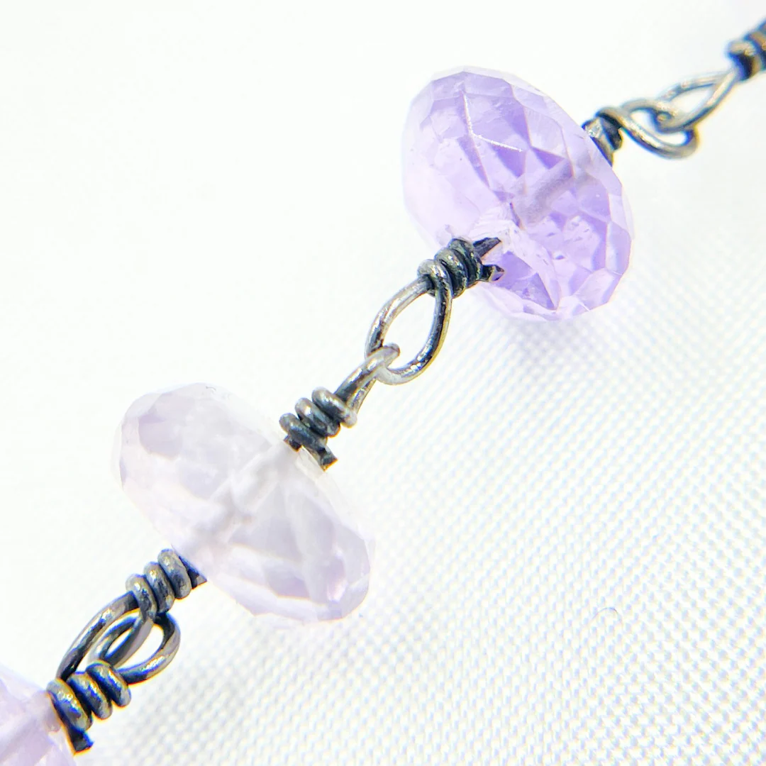 Ametrine Oxidized 925 Sterling Silver Wire Chain. AME22 - Image 3