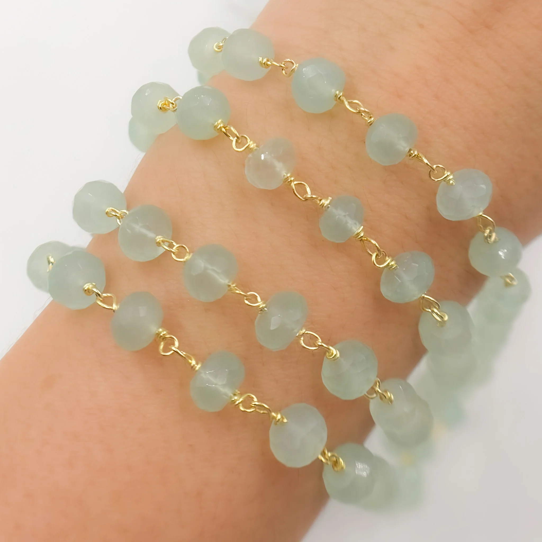 AQUAC2. Gold Plated Sterling Silver Aquacalcy Wire Chain - Image 3