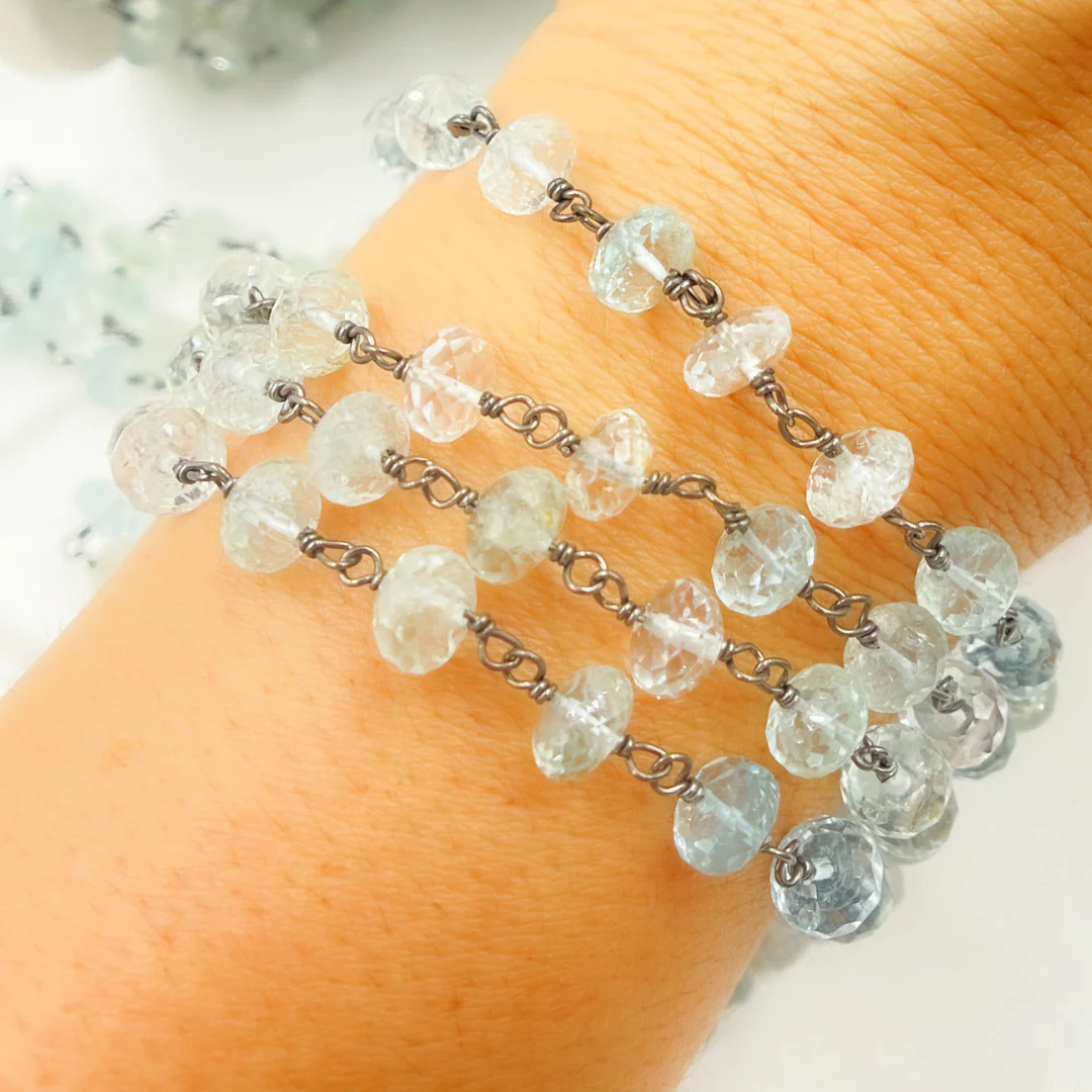 Aquamarine Oxidized Wire Chain. AQU18 - Image 5