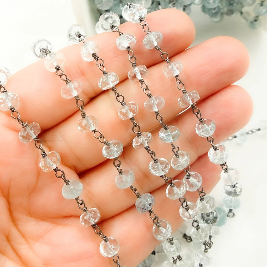 Aquamarine Oxidized Wire Chain. AQU19 - Image 4