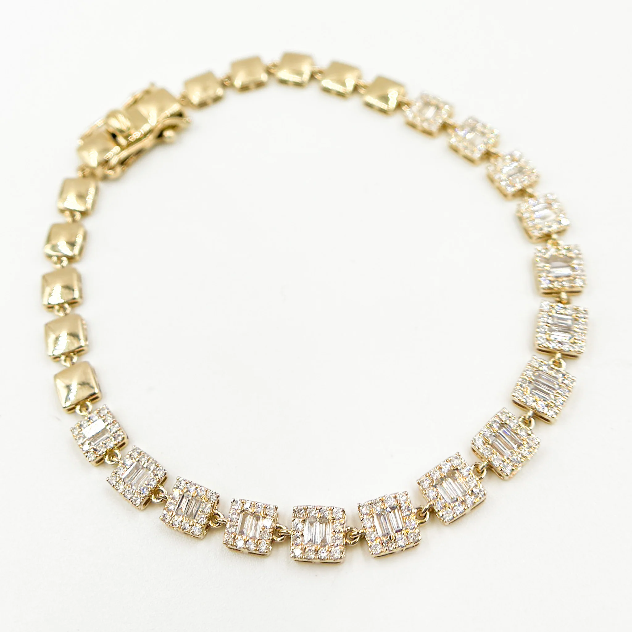 BFM60864. 14K Solid Yellow Gold Diamond Bracelet - Image 2