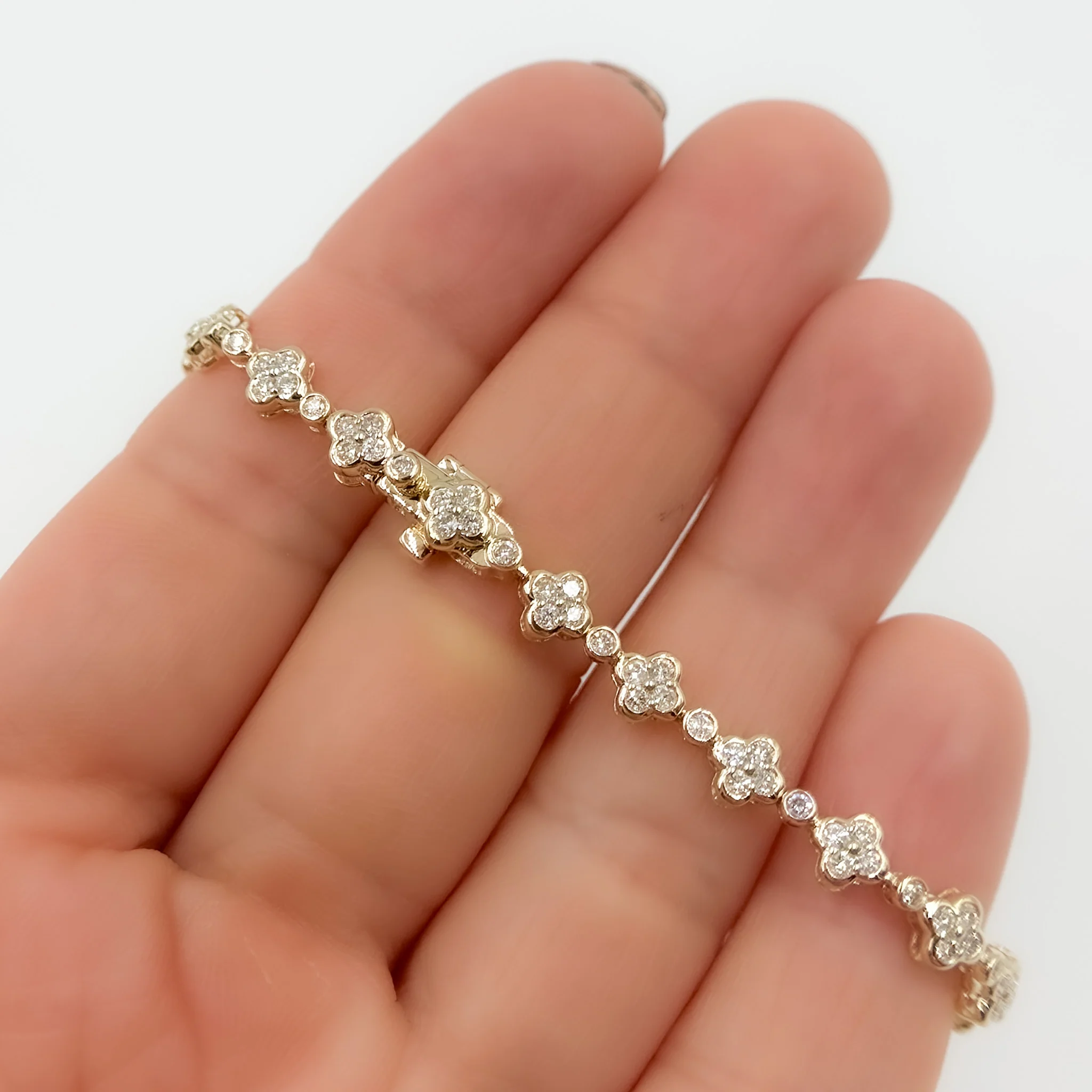 BFN61010. 14K Solid Gold Diamond Bracelet - Image 3