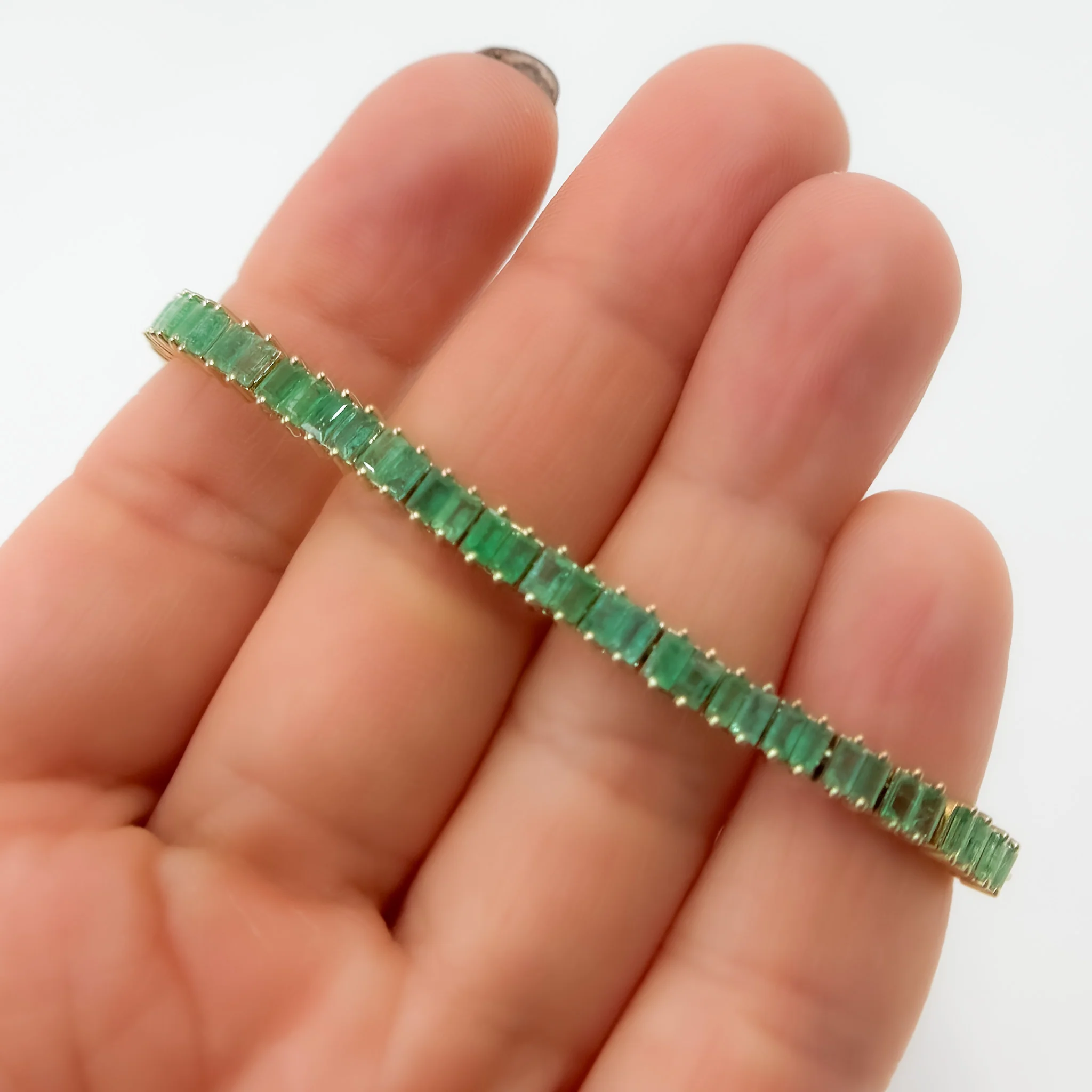 BFZ60865. 14K Solid Gold Gemstone Bracelet - Image 4