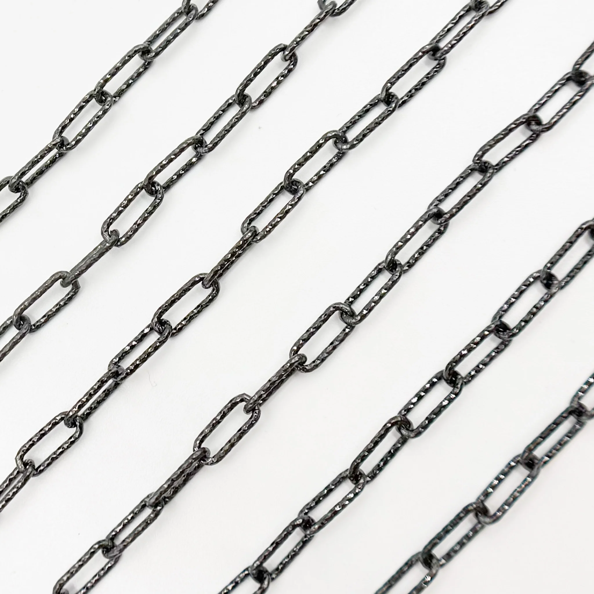Y42BR. Sterling Silver Black Rhodium Diamond Cut Paperclip Chain - Image 2