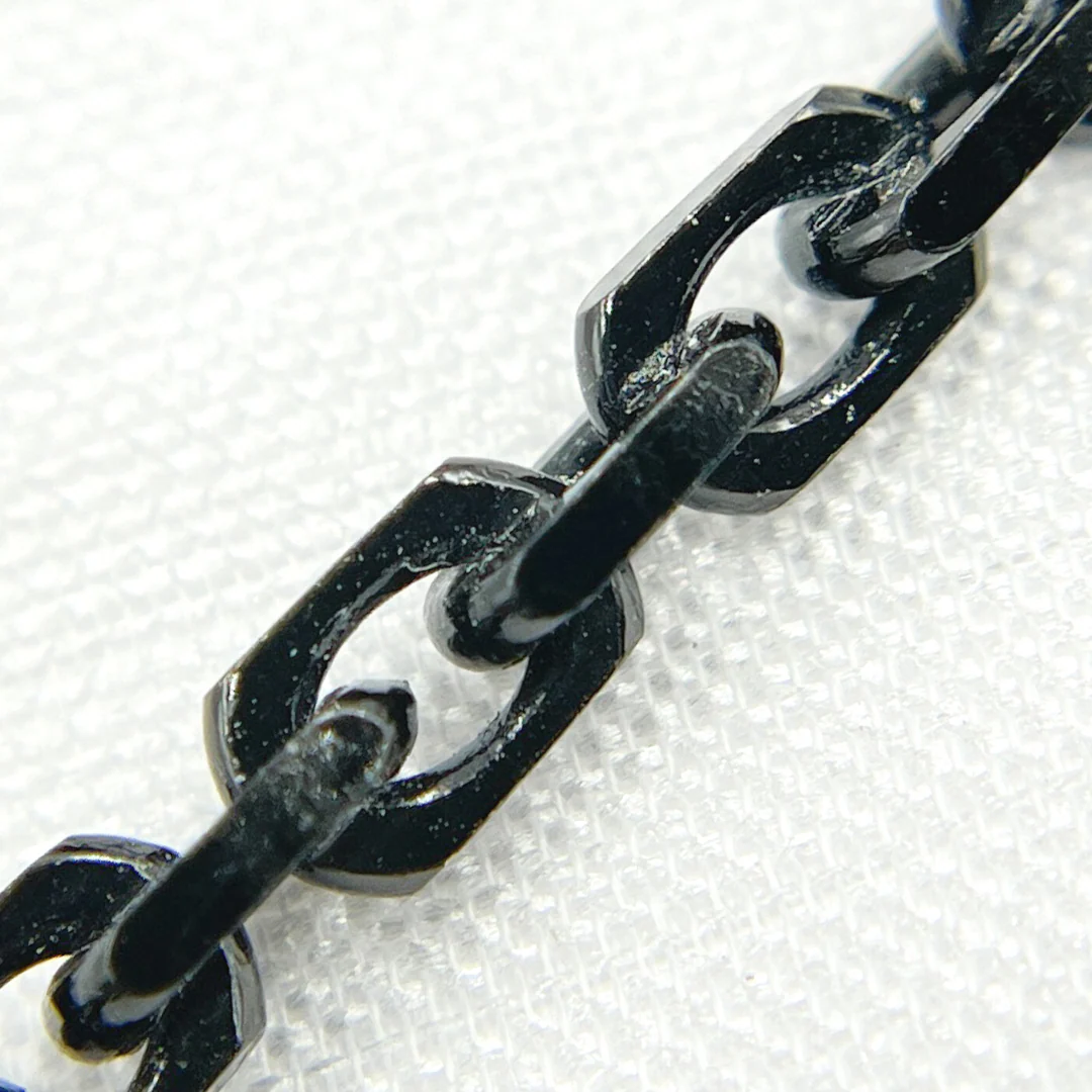 Z90BS. Black Rhodium Shinny Silver Rectangle Diamond Cut Heavy Cable - Image 3