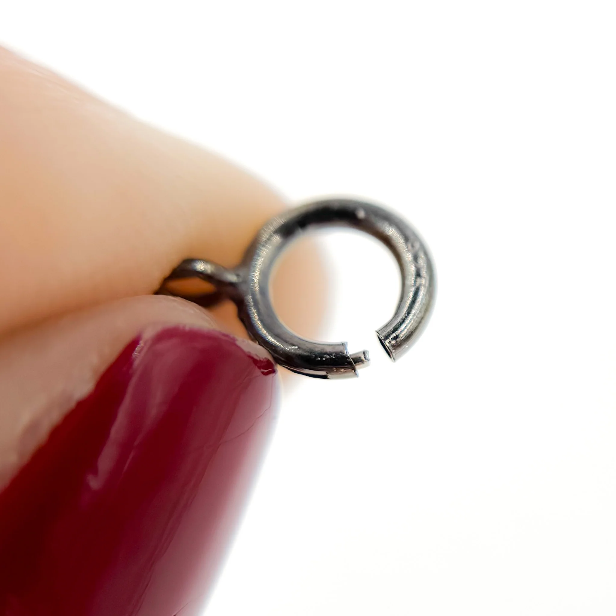 BRSRC1. 5MM Black Rhodium Sterling Silver Spring Ring Clasp - Image 4