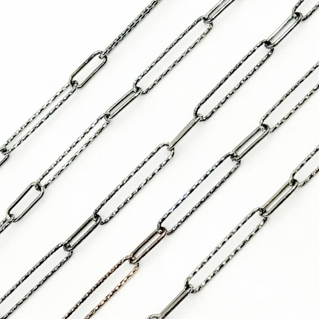 V3BR. Black Rhodium 925 Sterling Silver Paperclip Chain - Image 3
