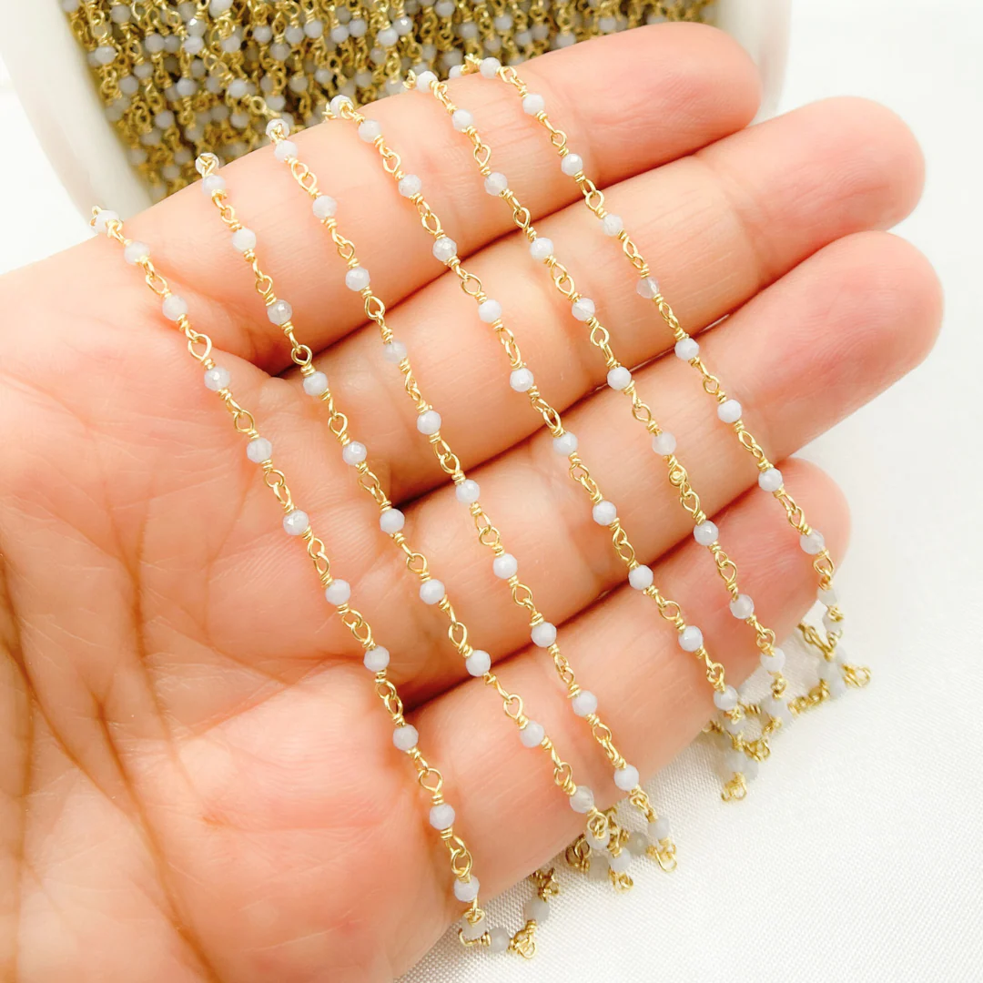 Blue Opal Wire Wrap Chain. BLO1 - Image 4