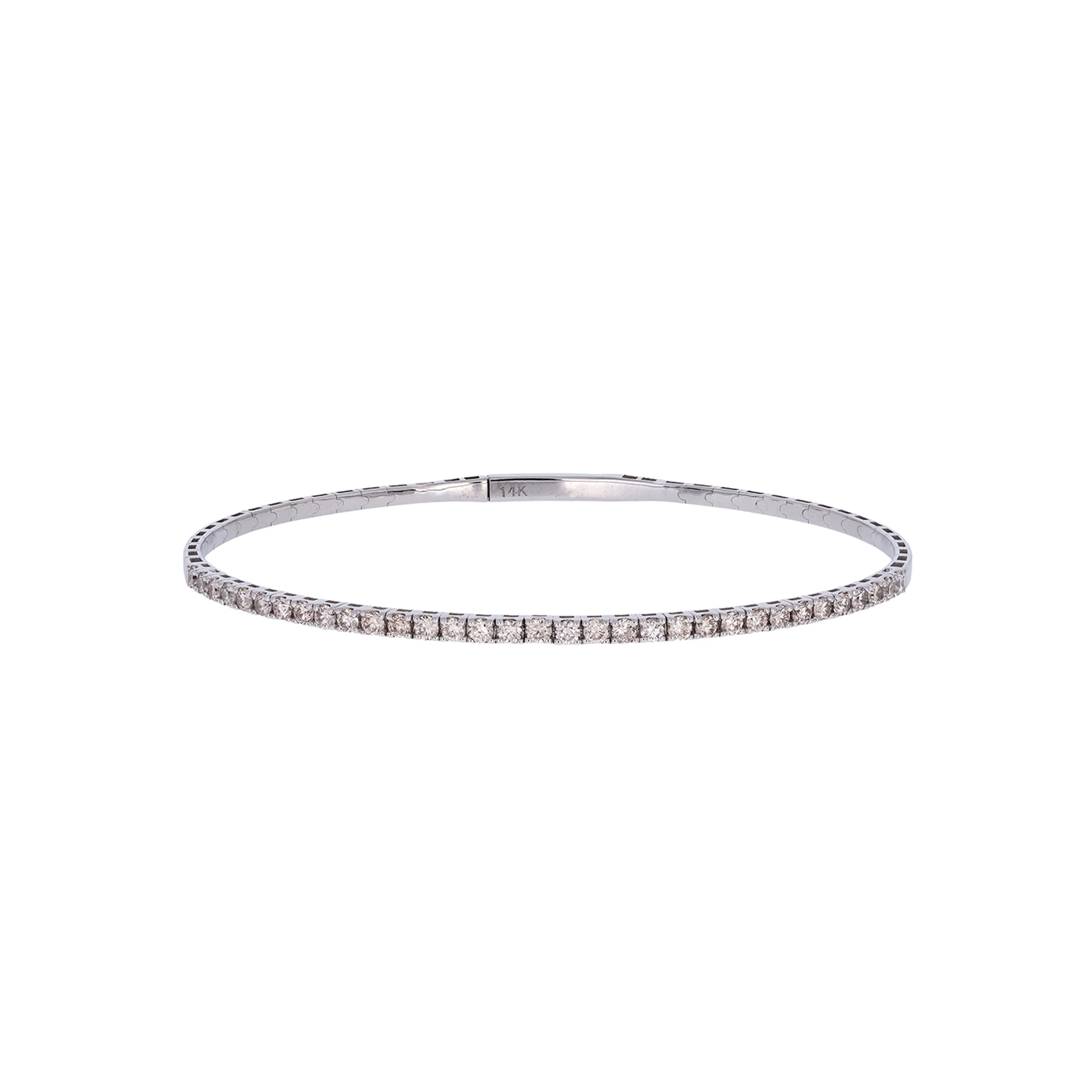 BNL68545. 14K Solid Gold Diamond Bangle - Image 2