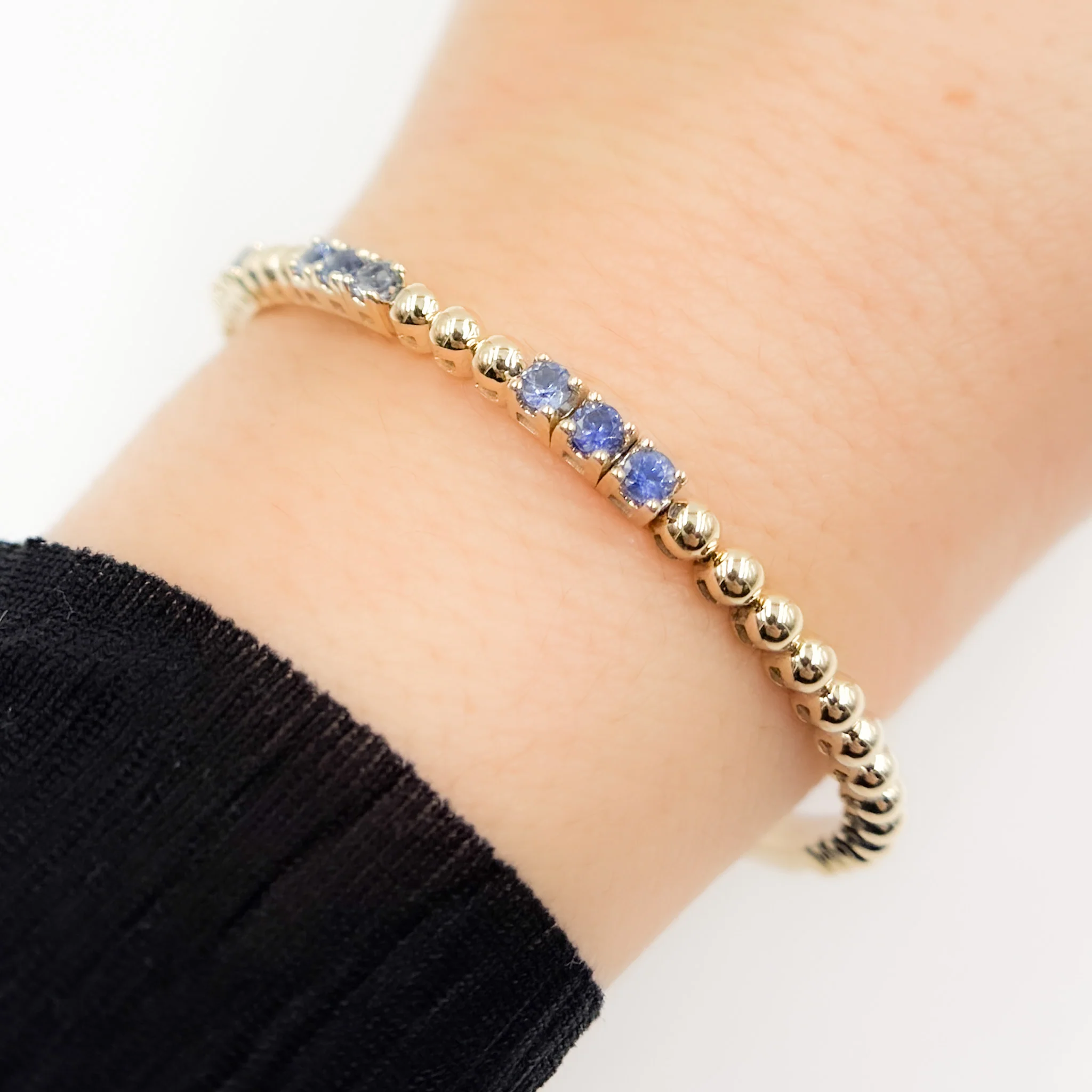 BNZ68568. 14K Solid Yellow Gold Gemstone Bangle - Image 10