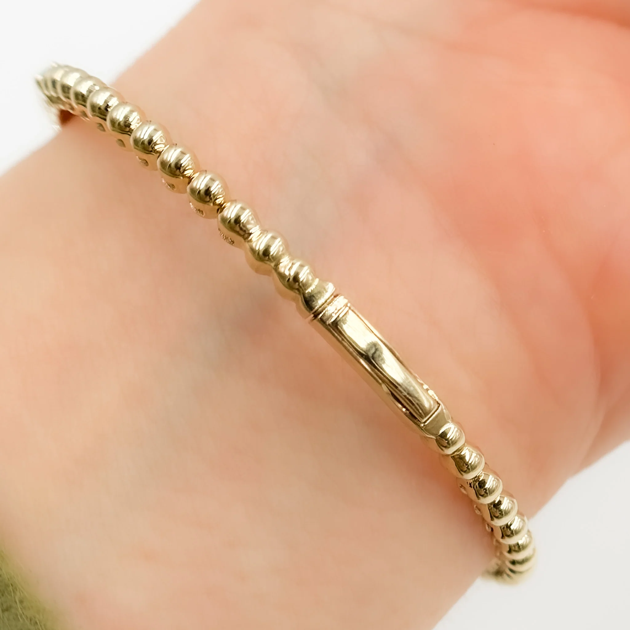 BNZ68568. 14K Solid Yellow Gold Gemstone Bangle - Image 14