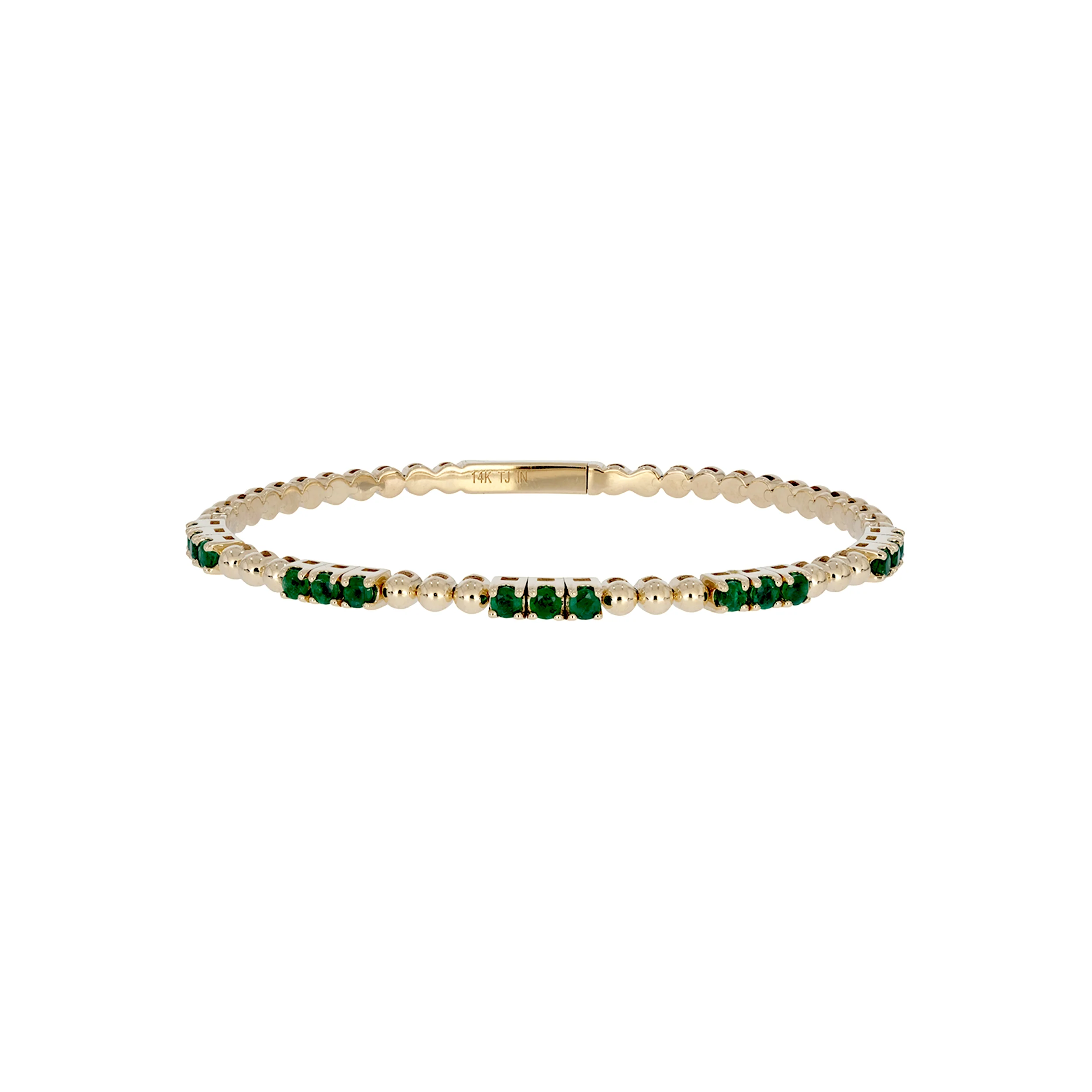 BNZ68568. 14K Solid Yellow Gold Gemstone Bangle - Image 5
