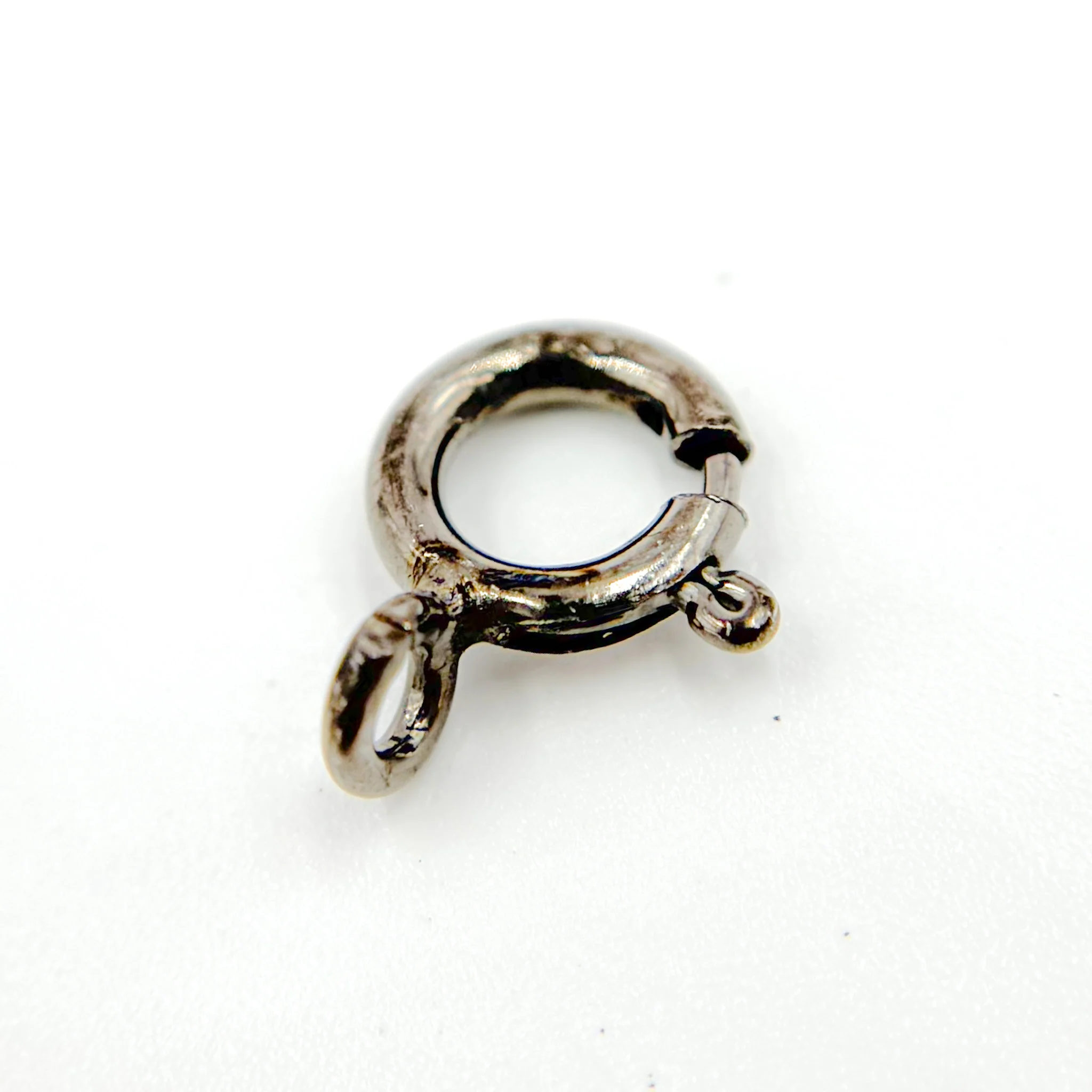 BRSRC3. 7MM Black Rhodium Sterling Silver Spring Ring Clasp