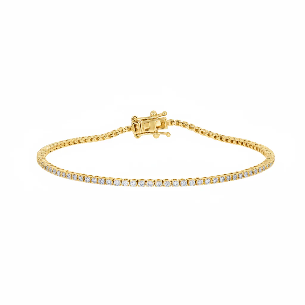 BTL65191. 14K Solid Gold Diamond Tennis Bracelet - Image 7